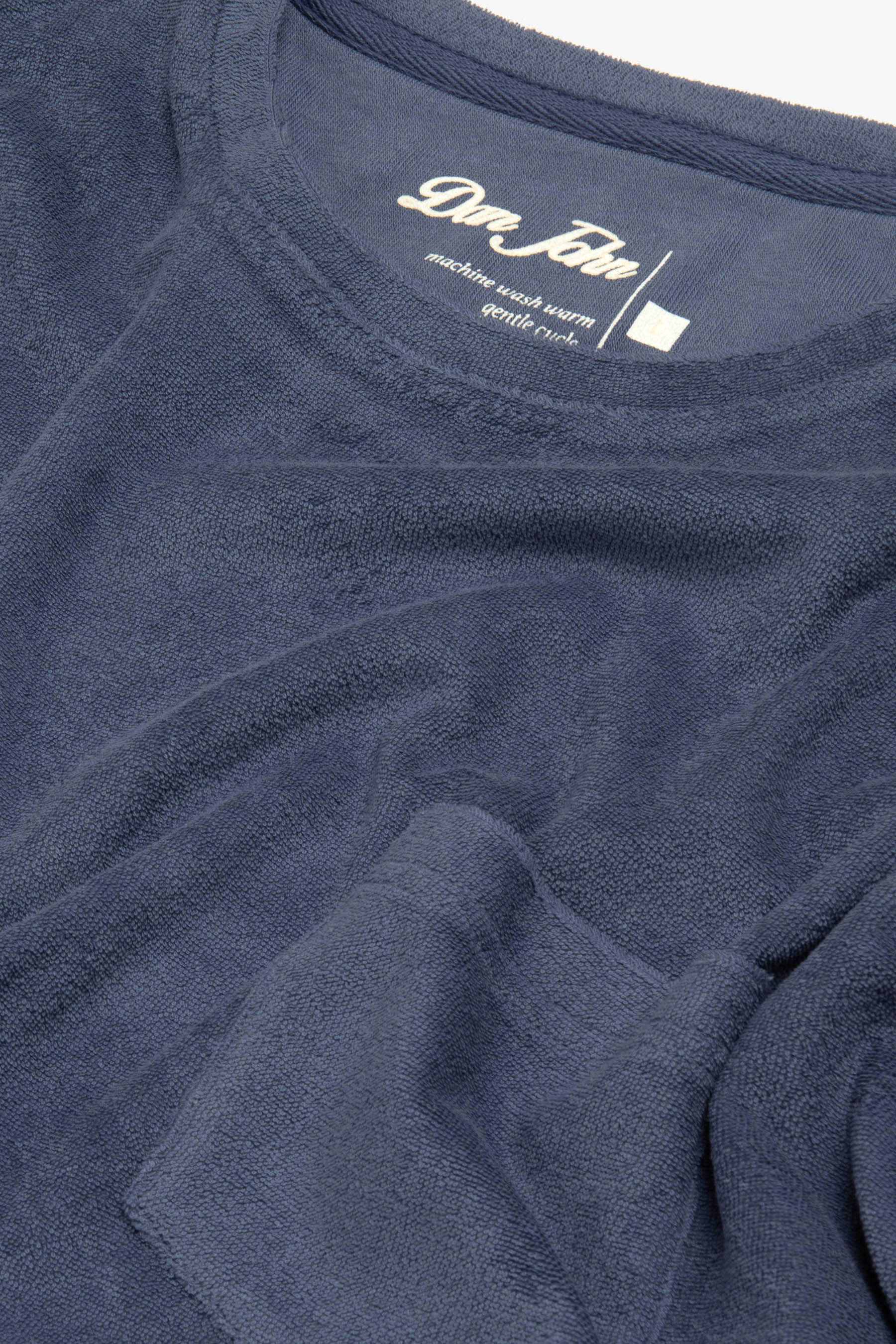 T-shirt girocollo effetto spugna indaco-Dan John