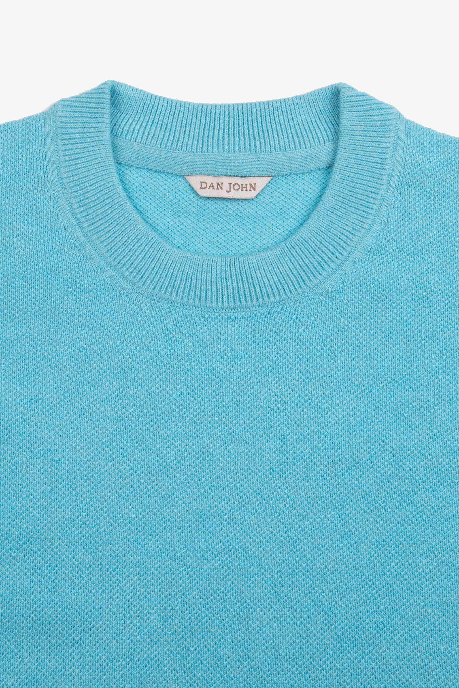 T-shirt in maglia armaturata turchese-Dan John