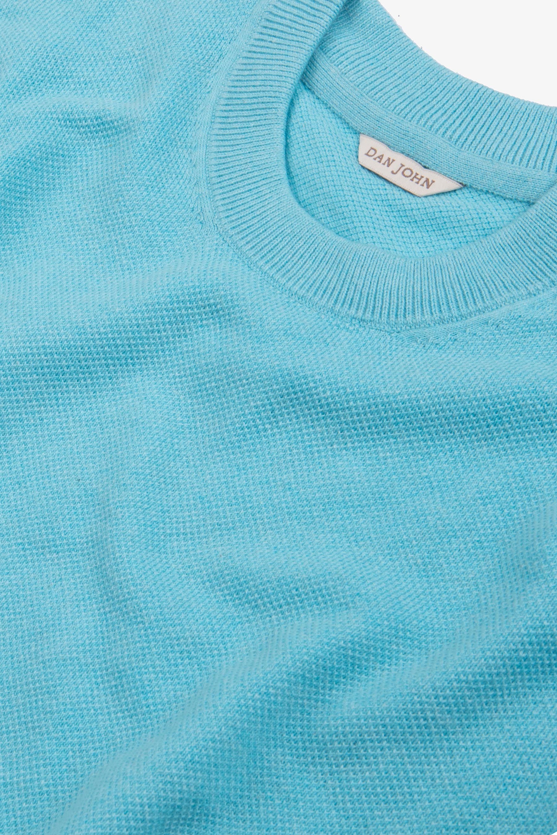 T-shirt in maglia armaturata turchese-Dan John
