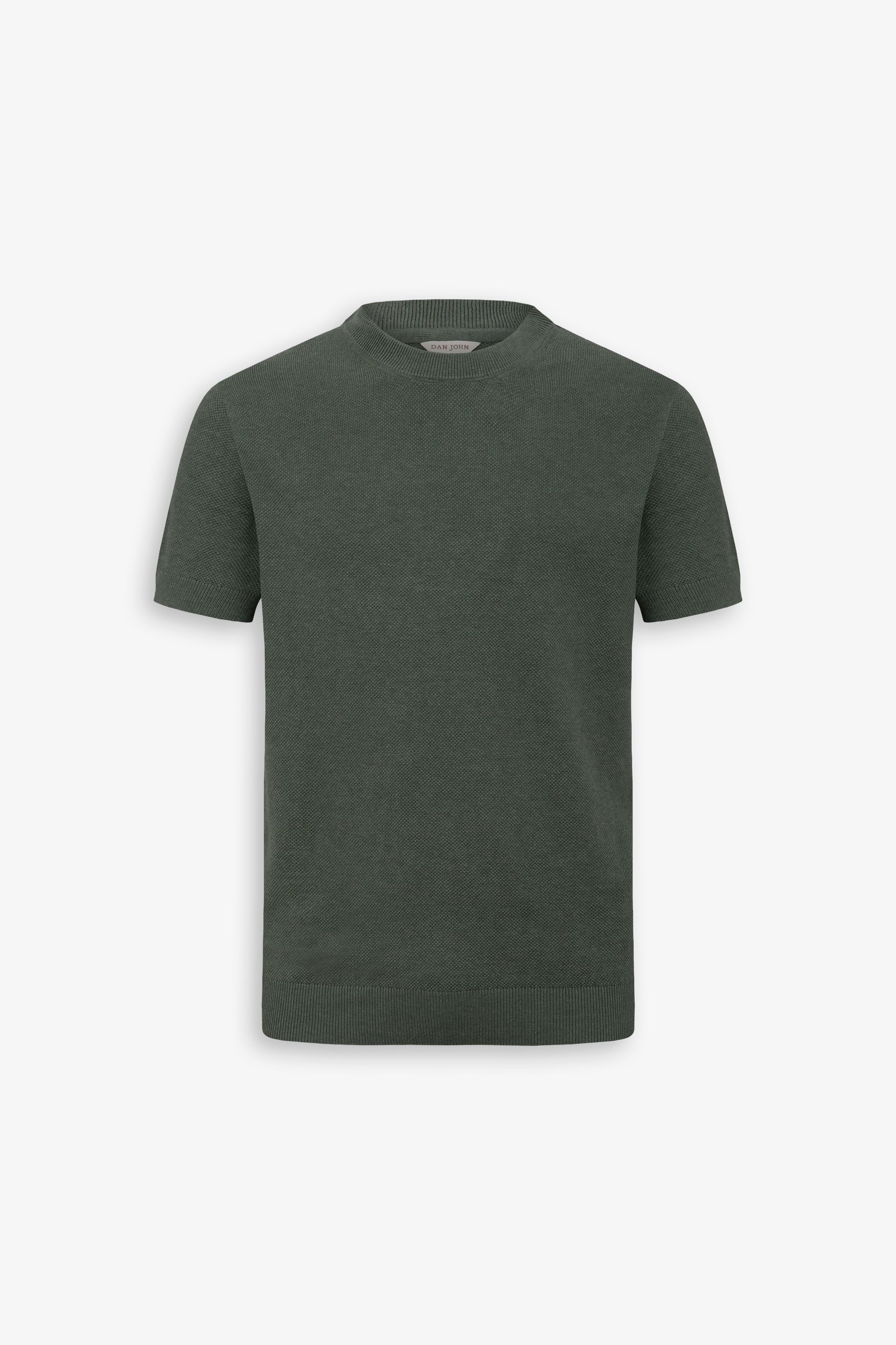 T-shirt in maglia armaturata verde-Dan John