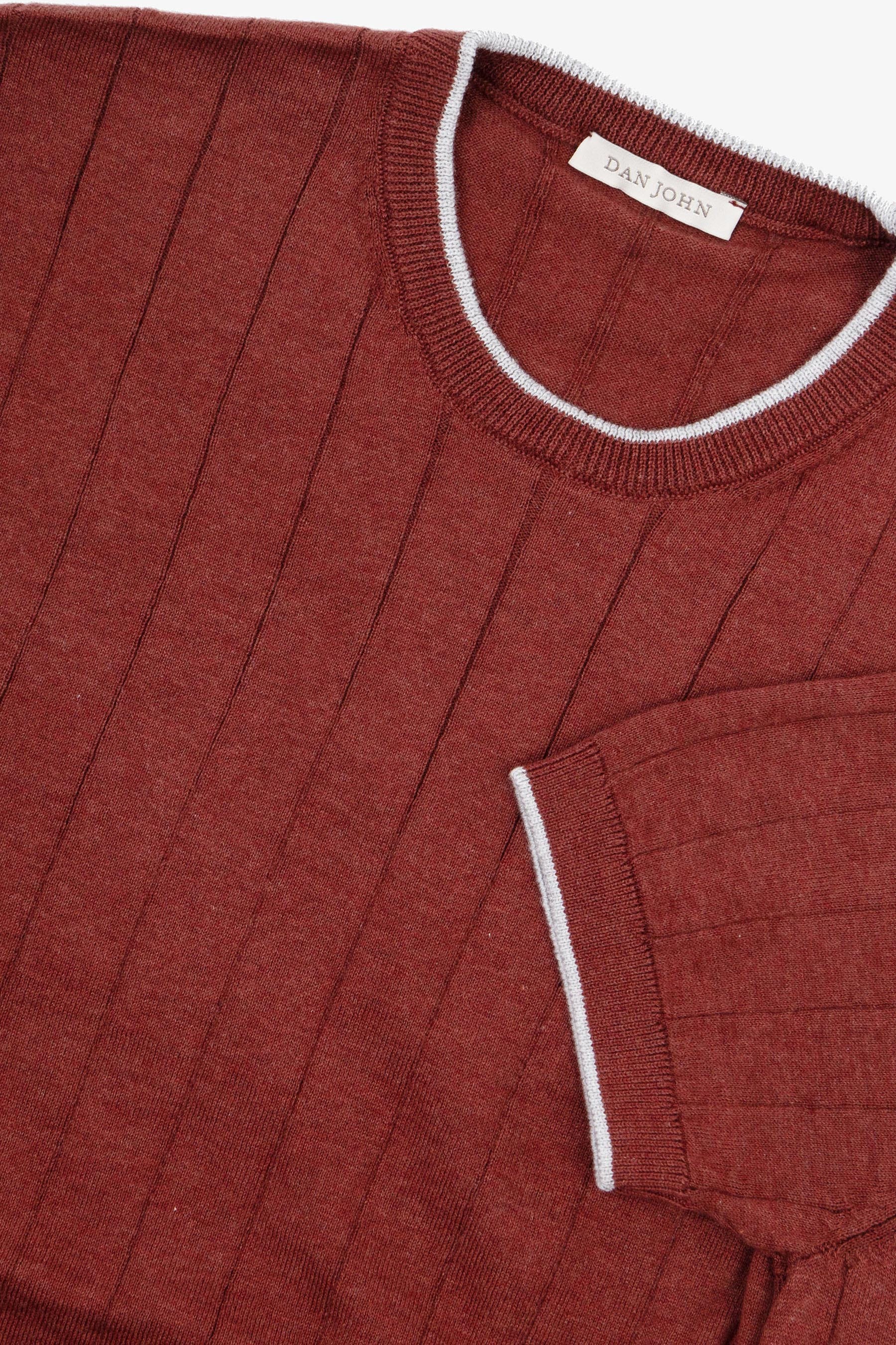 T-shirt in maglia costa piatta mattone-Dan John
