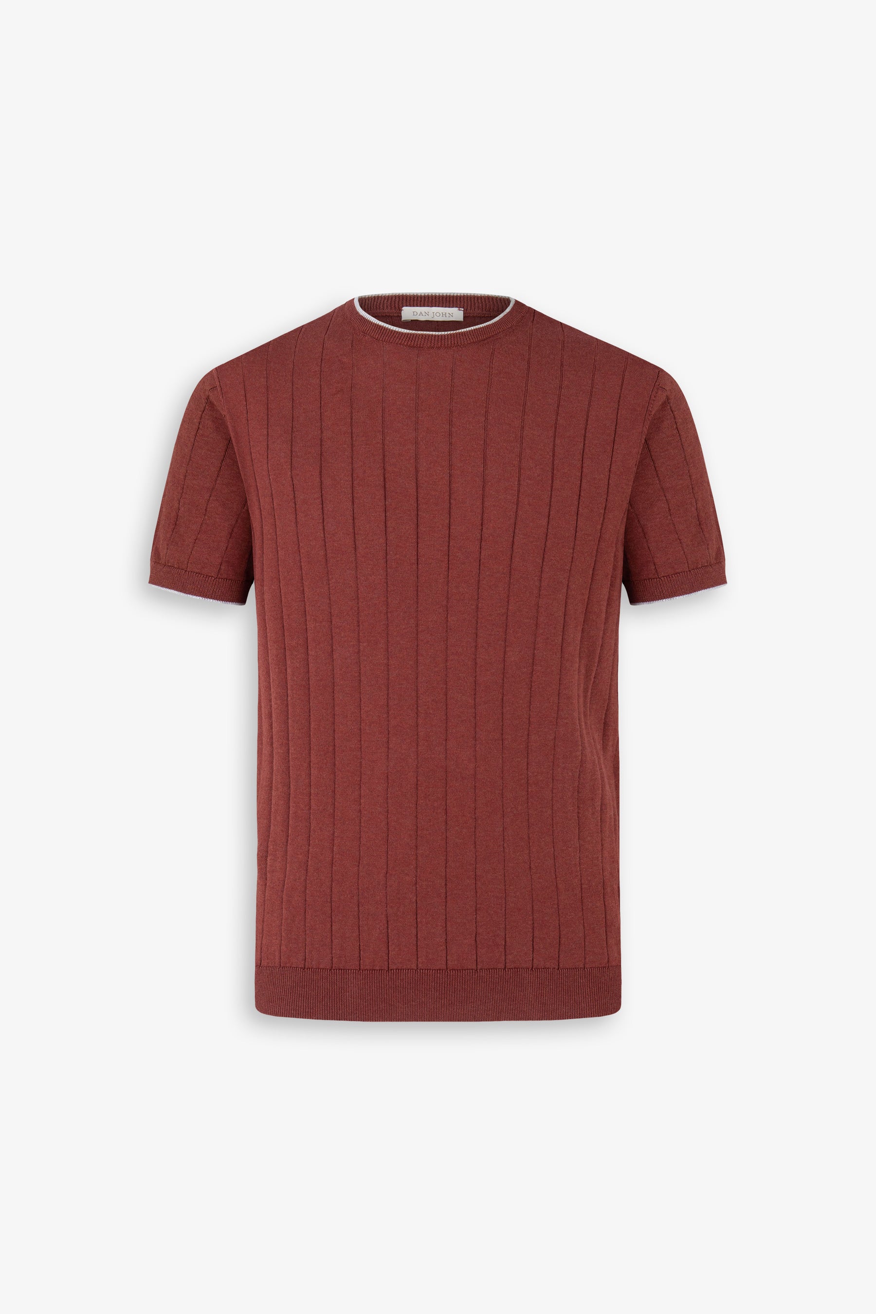 T-shirt in maglia costa piatta mattone-Dan John