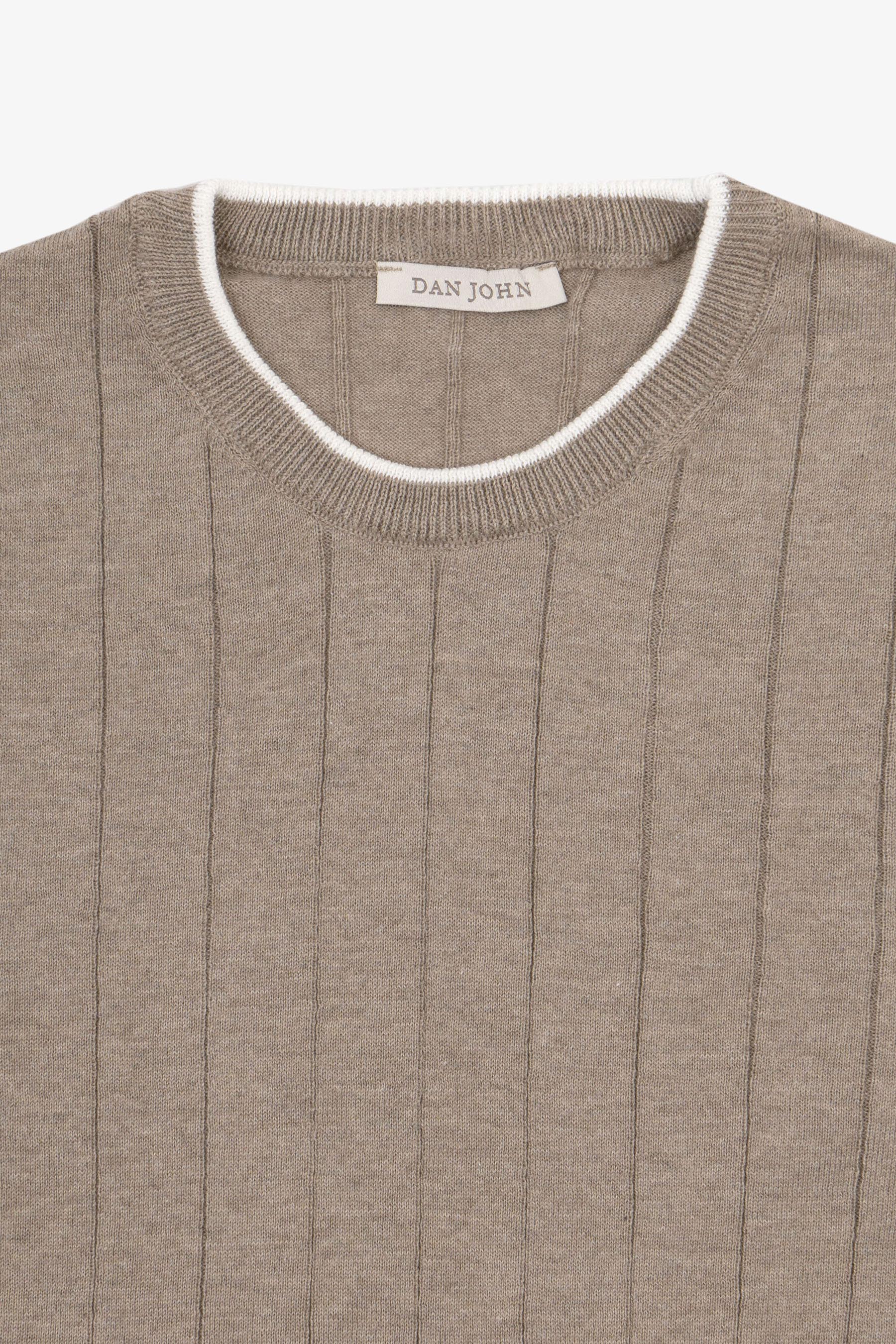 T-shirt in maglia costa piatta tortora-Dan John