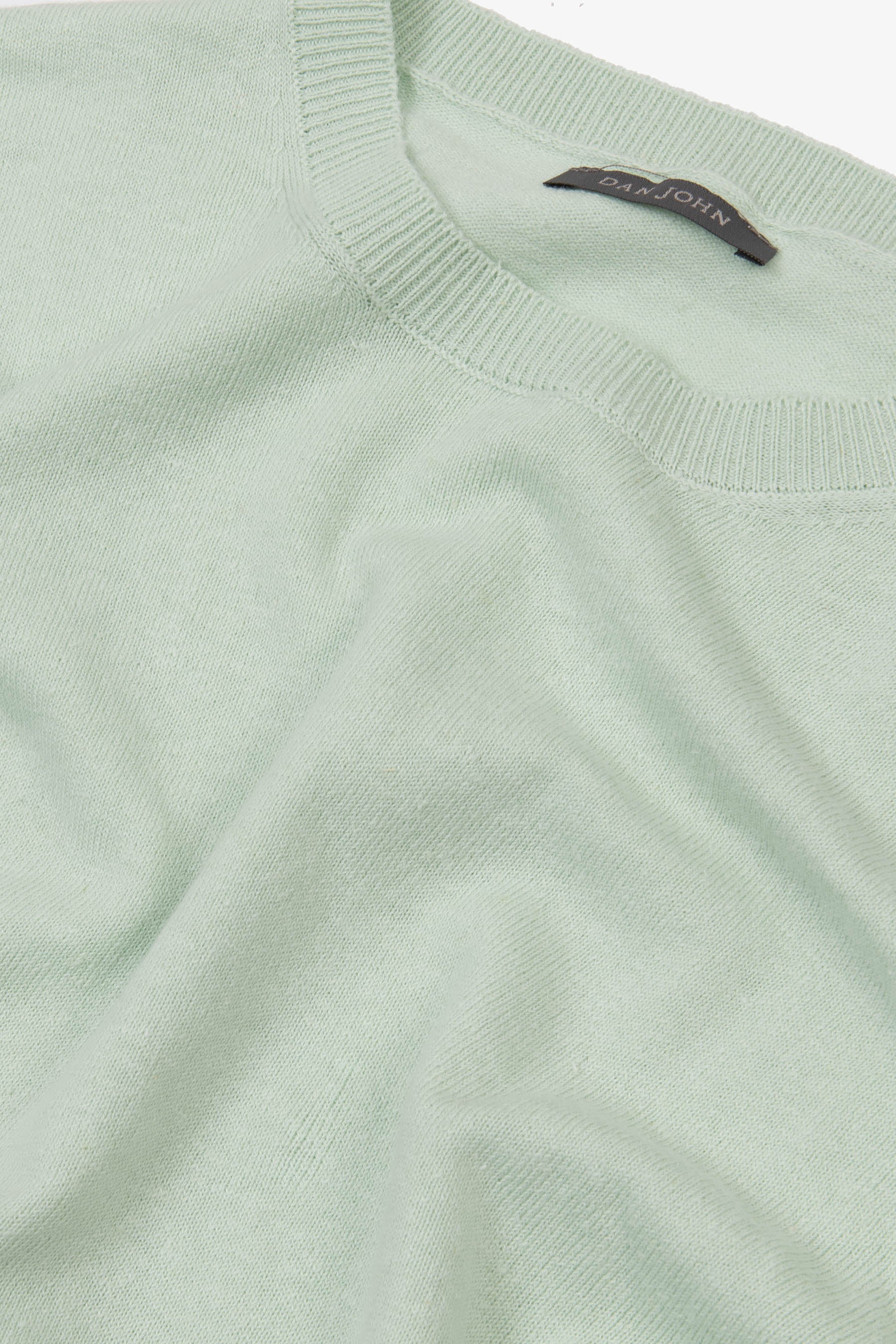 T-shirt in maglia misto lino menta-Dan John
