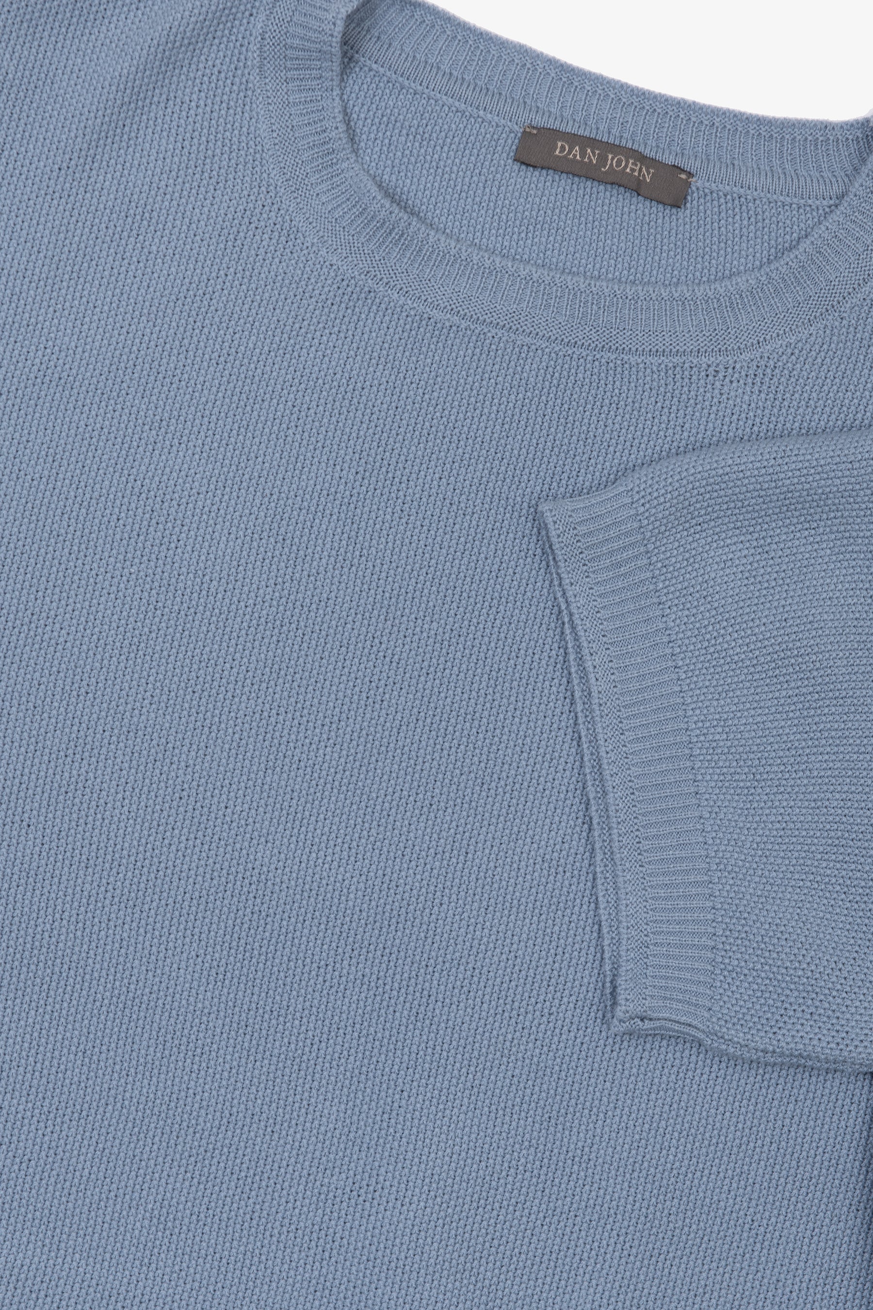 T-shirt in maglia nido d'ape celeste-Dan John