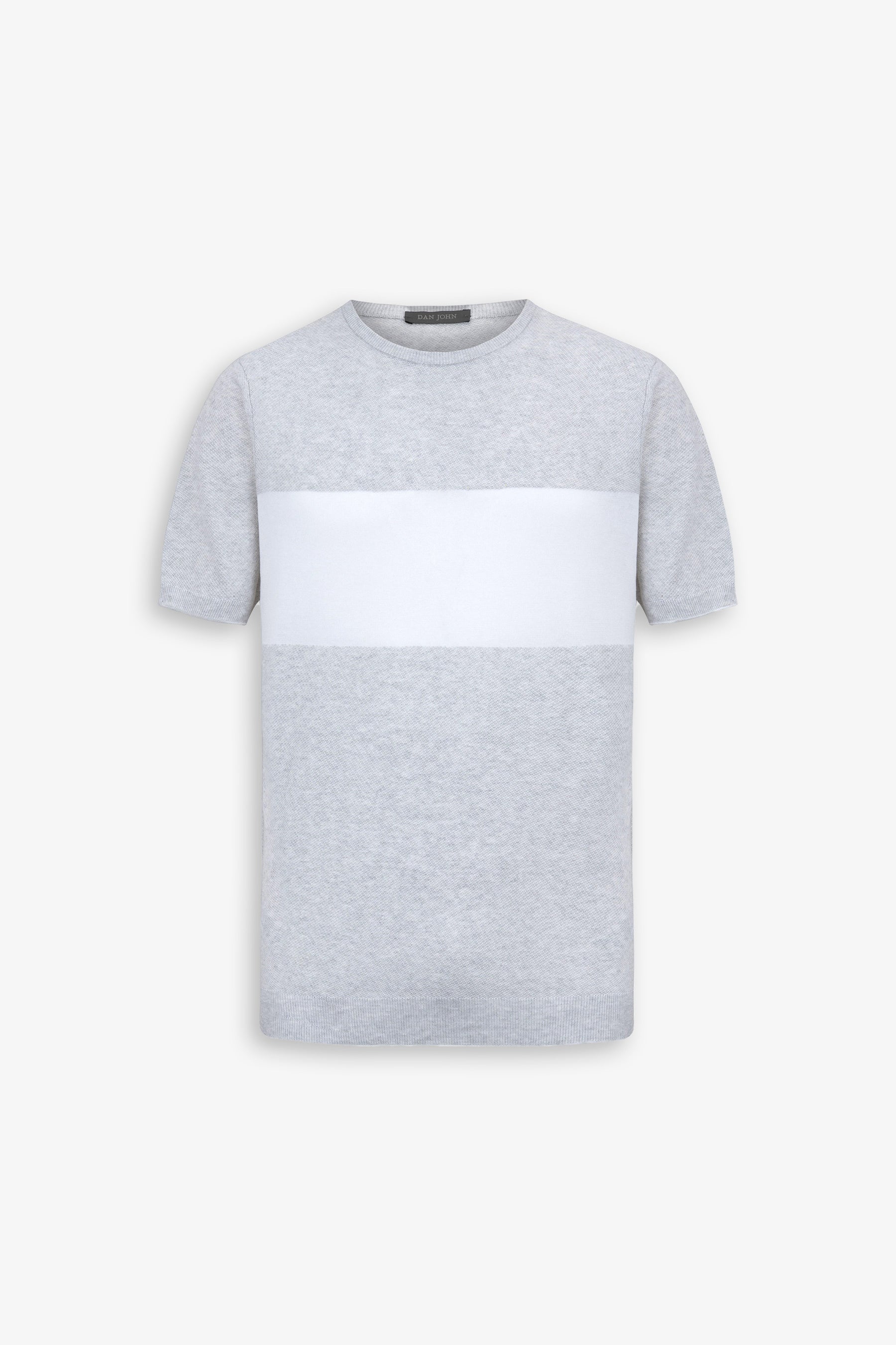 T-shirt in maglia riga piazzata polvere-Dan John