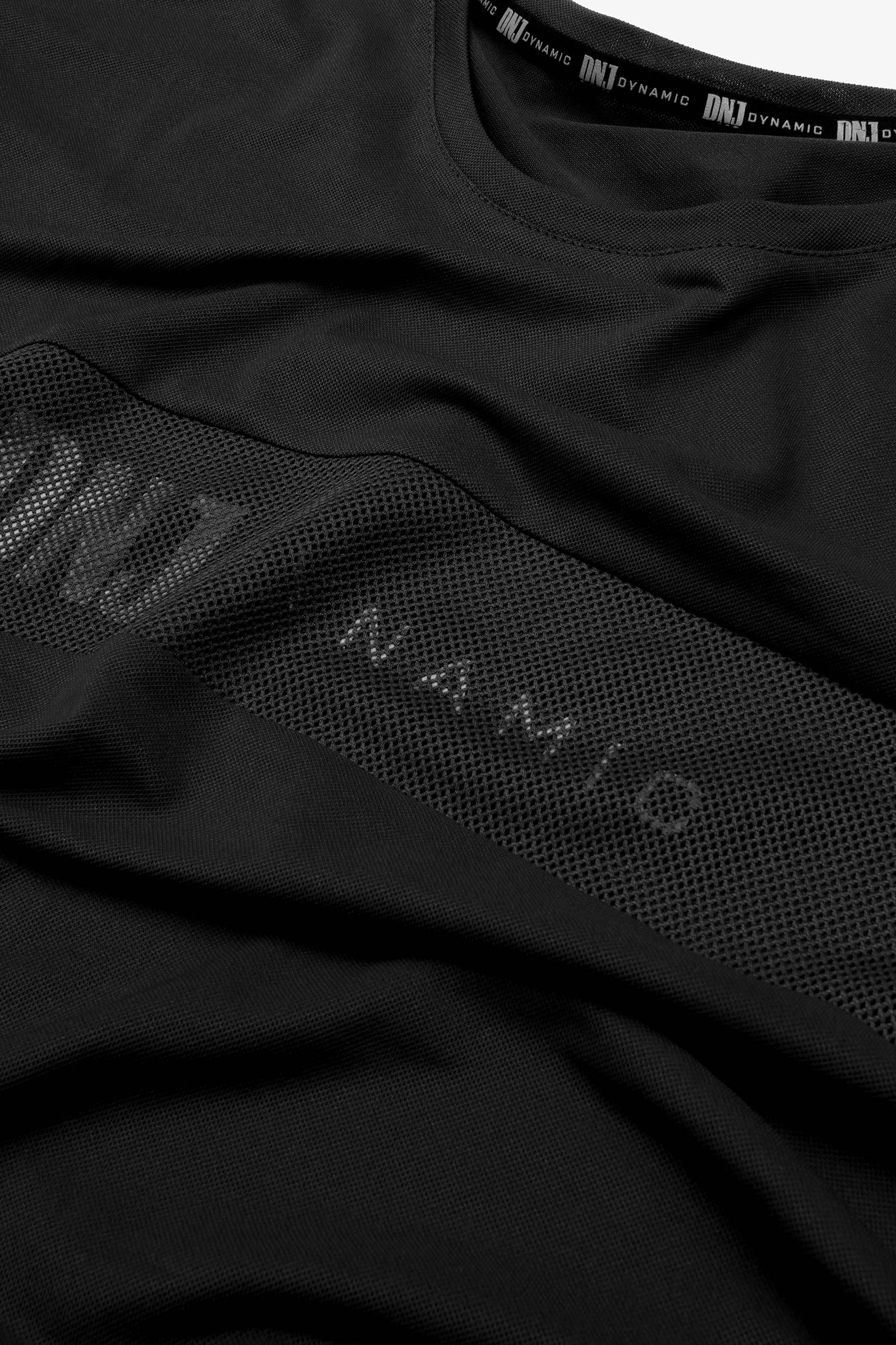 T-shirt inserto rete con logo nero DNJ-Dan John