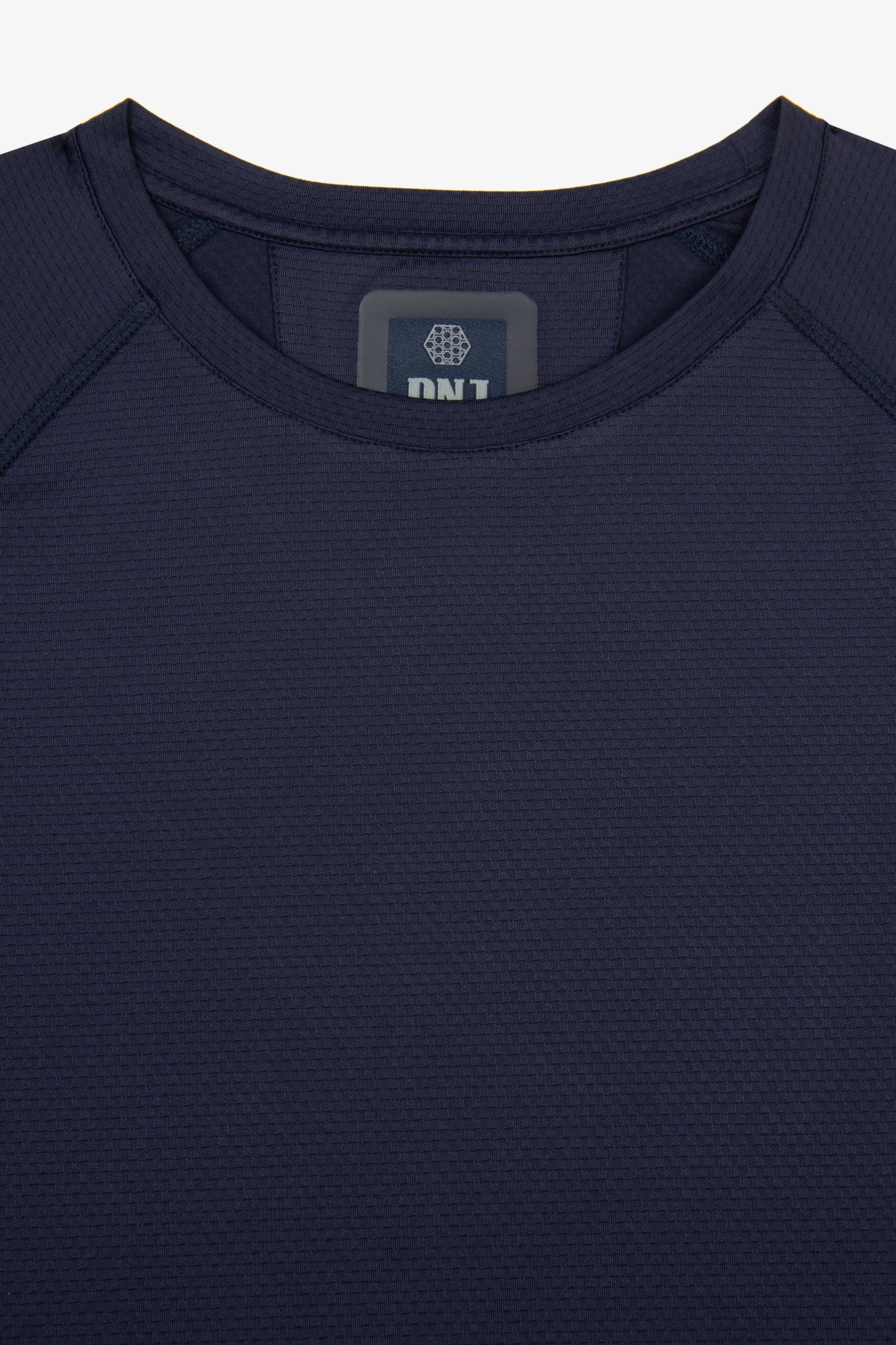 T-shirt micro scacchi DNJ blu-Dan John