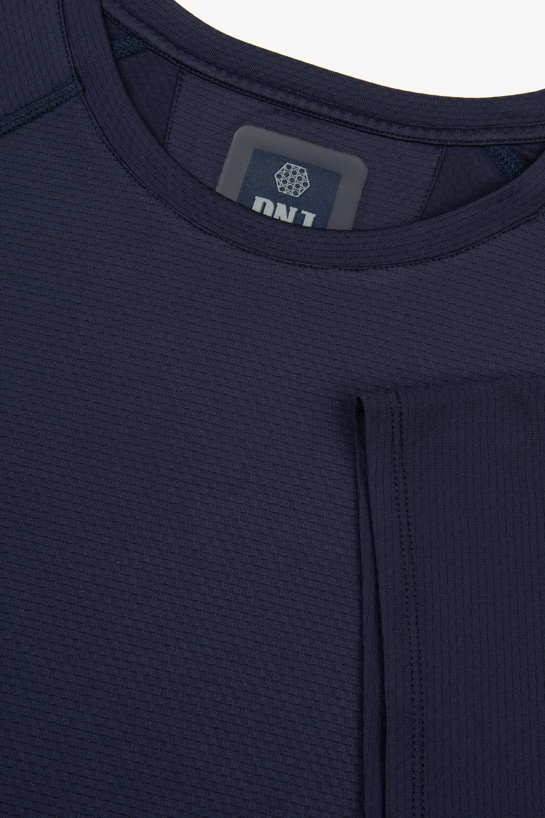 T-shirt micro scacchi DNJ blu-Dan John