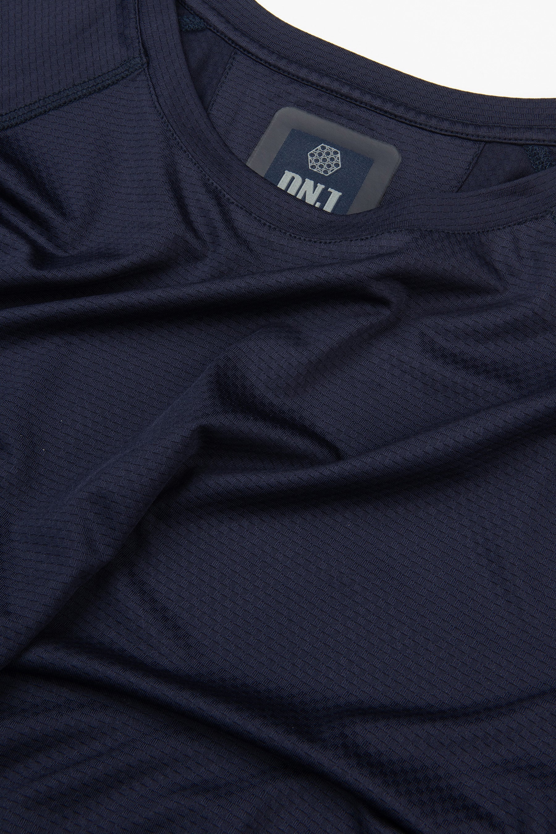 T-shirt micro scacchi DNJ blu-Dan John