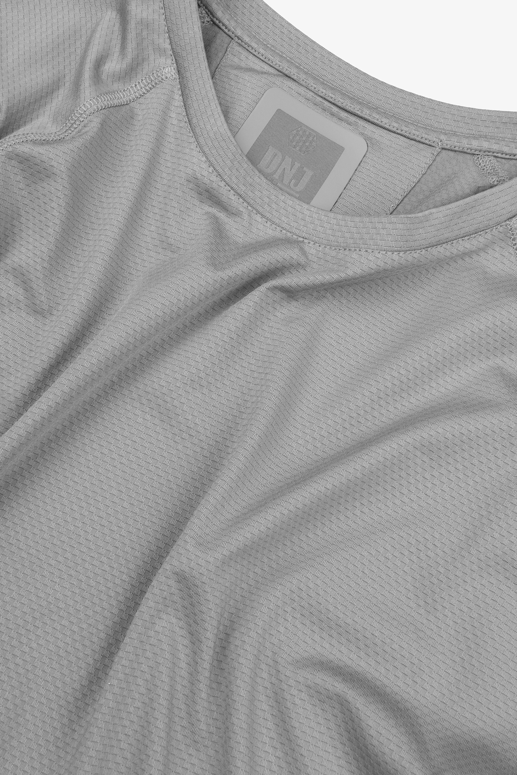 T-shirt micro scacchi DNJ grigio-Dan John