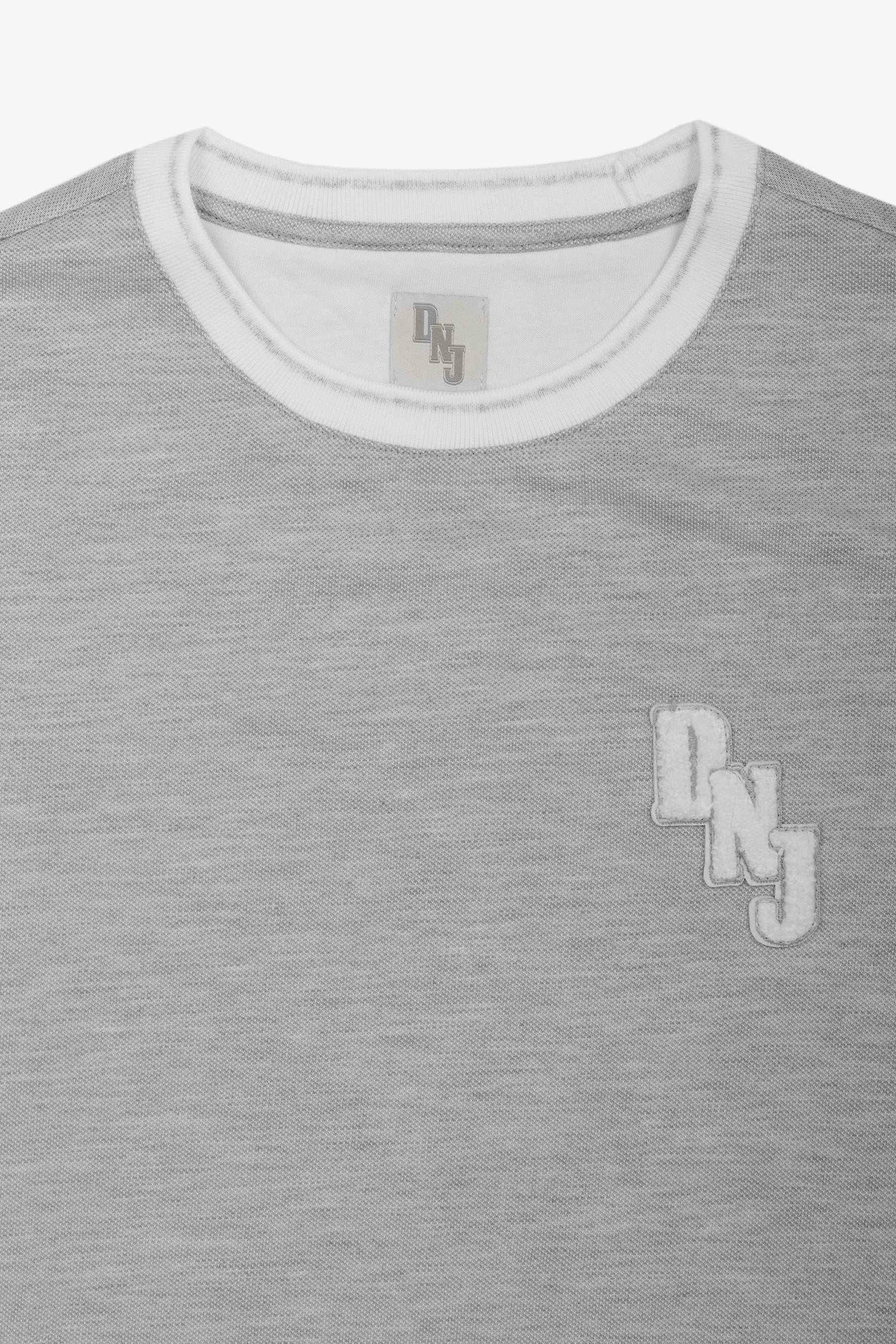 T-shirt piquet DNJ grigio melange-Dan John