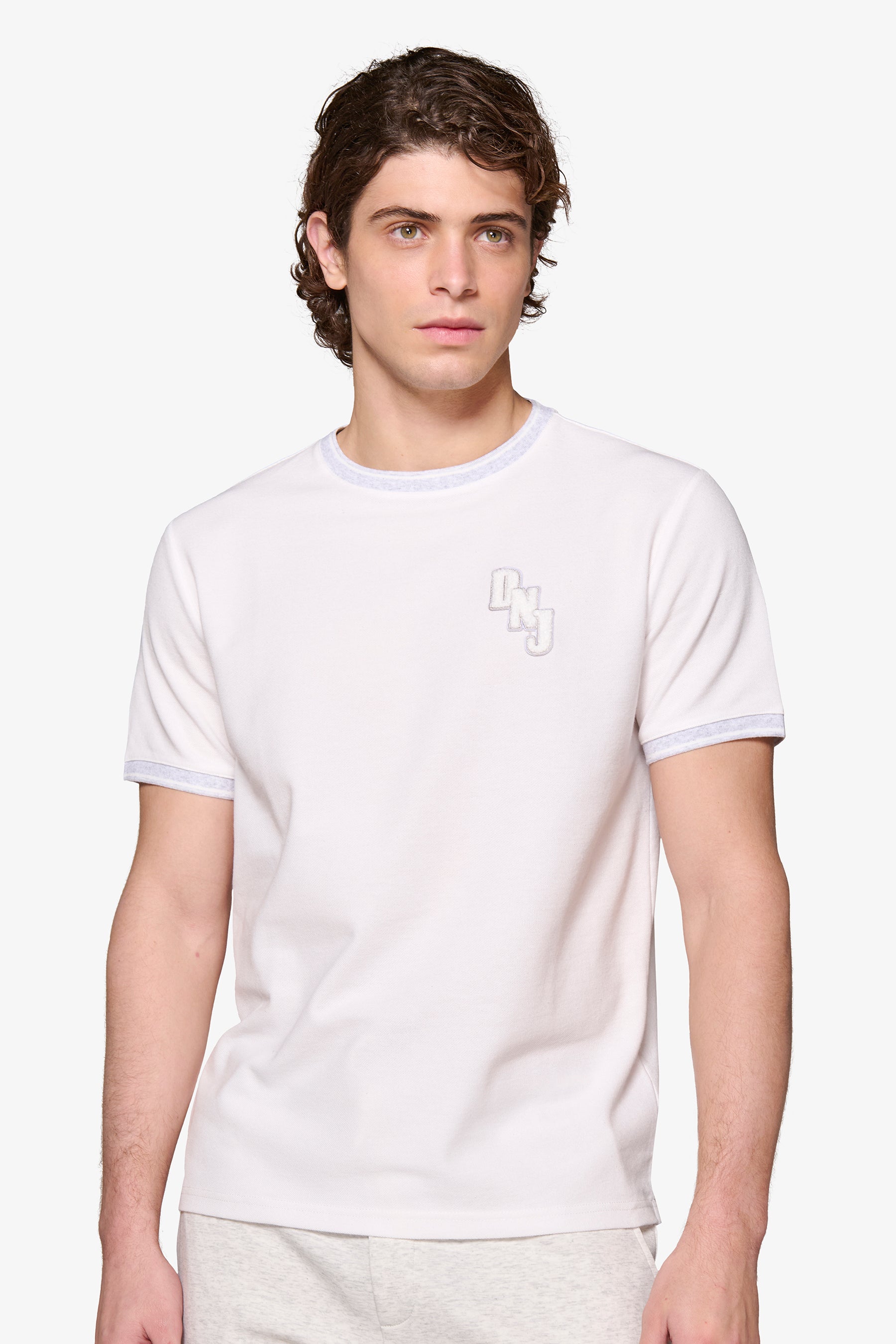 T-shirt piquet DNJ off white-Dan John