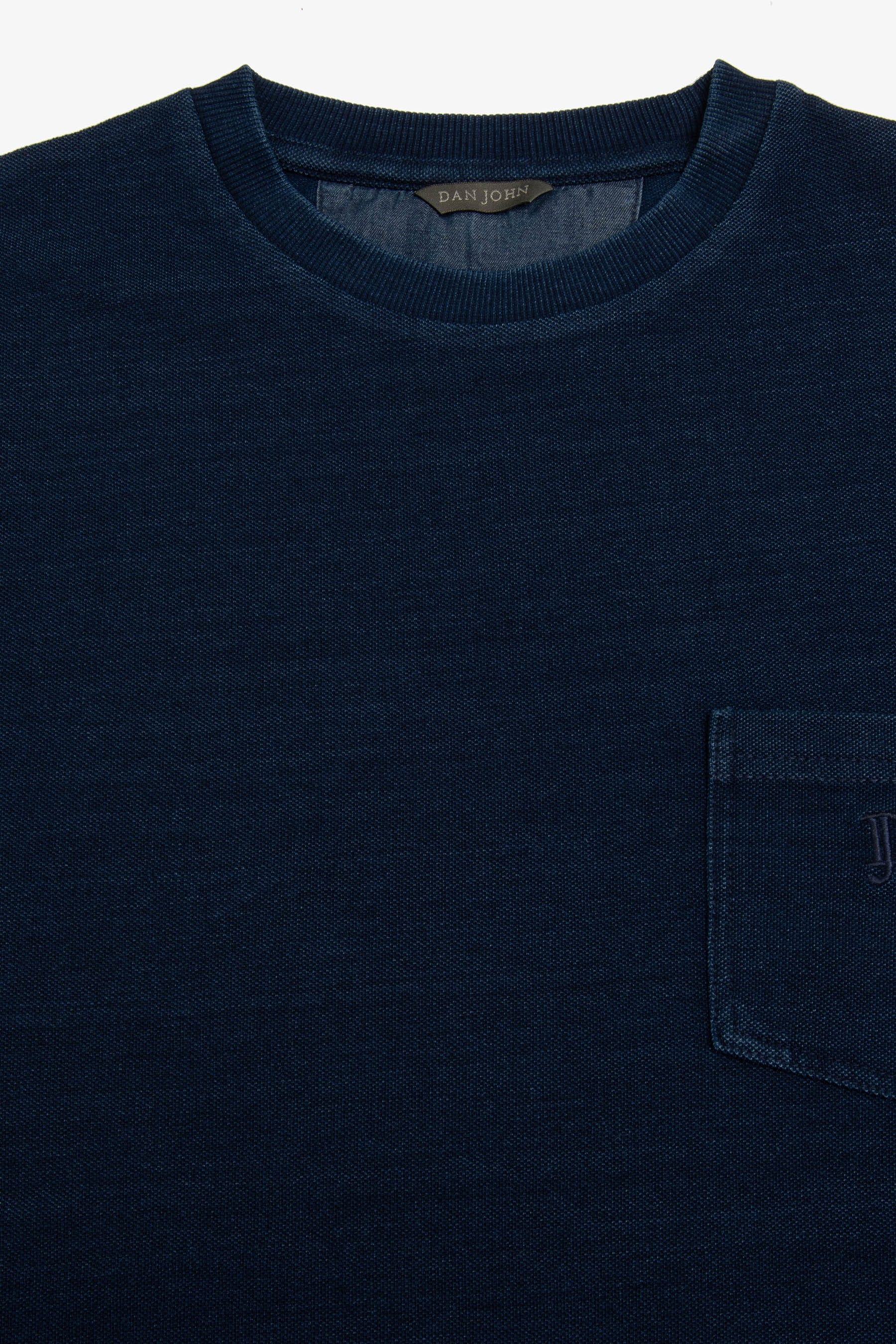 T-shirt piquet di cotone denim-Dan John