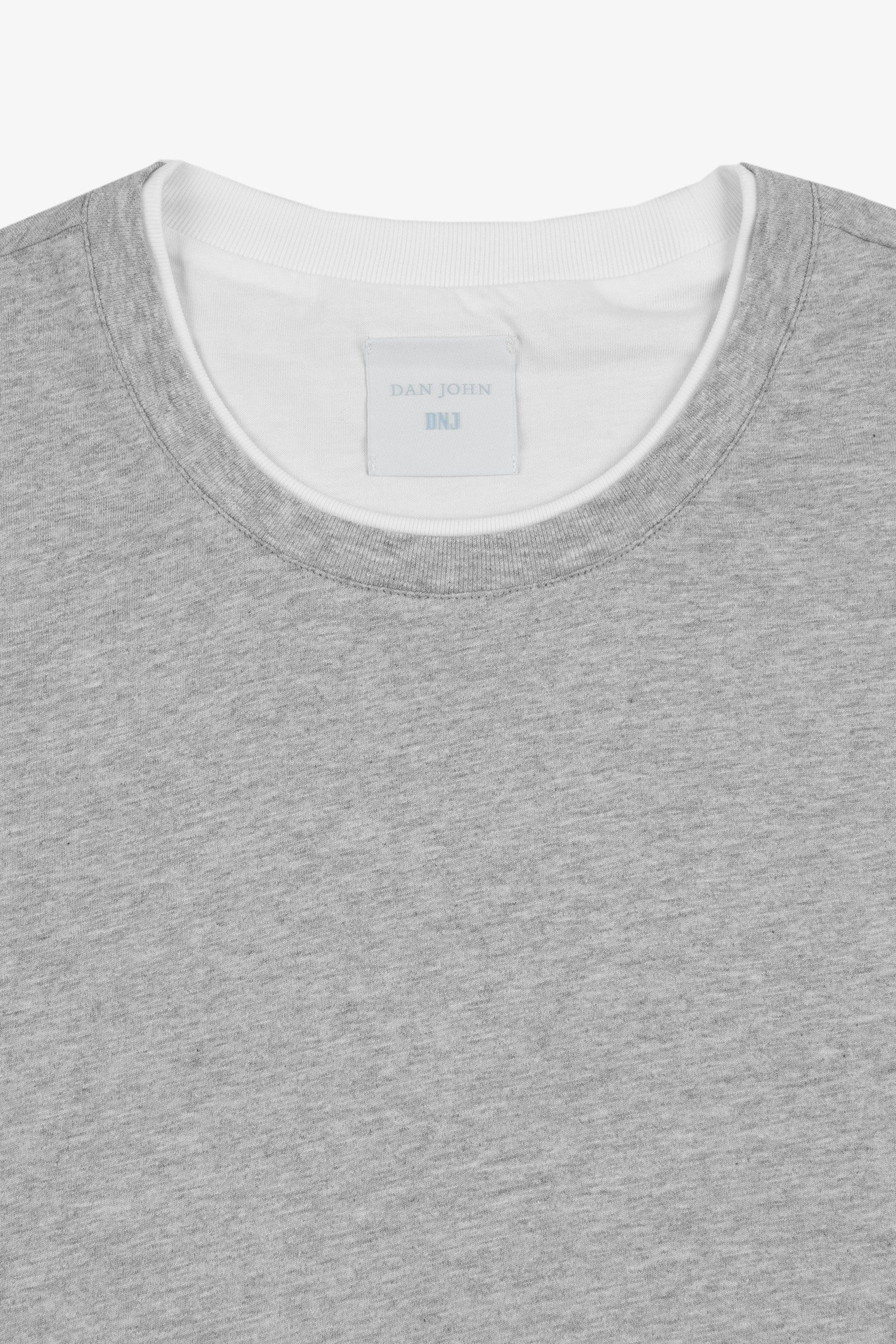 T-shirt profili a contrasto DNJ grigio-melange-Dan John