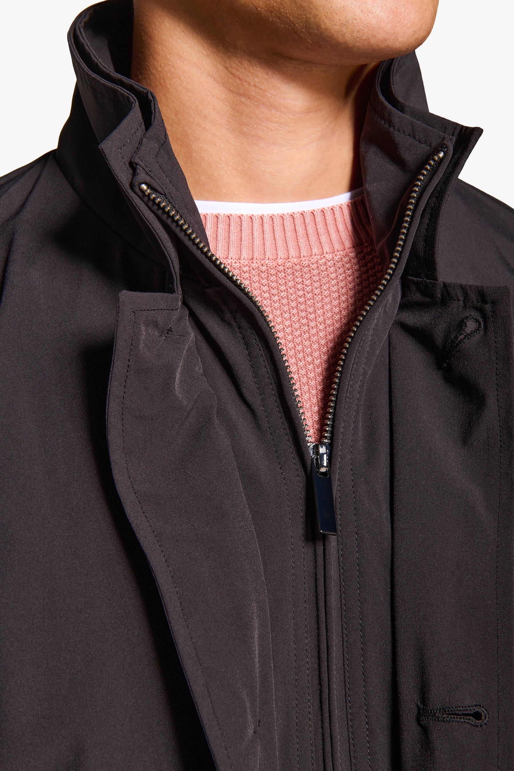Trench con pettorina nero-Dan John