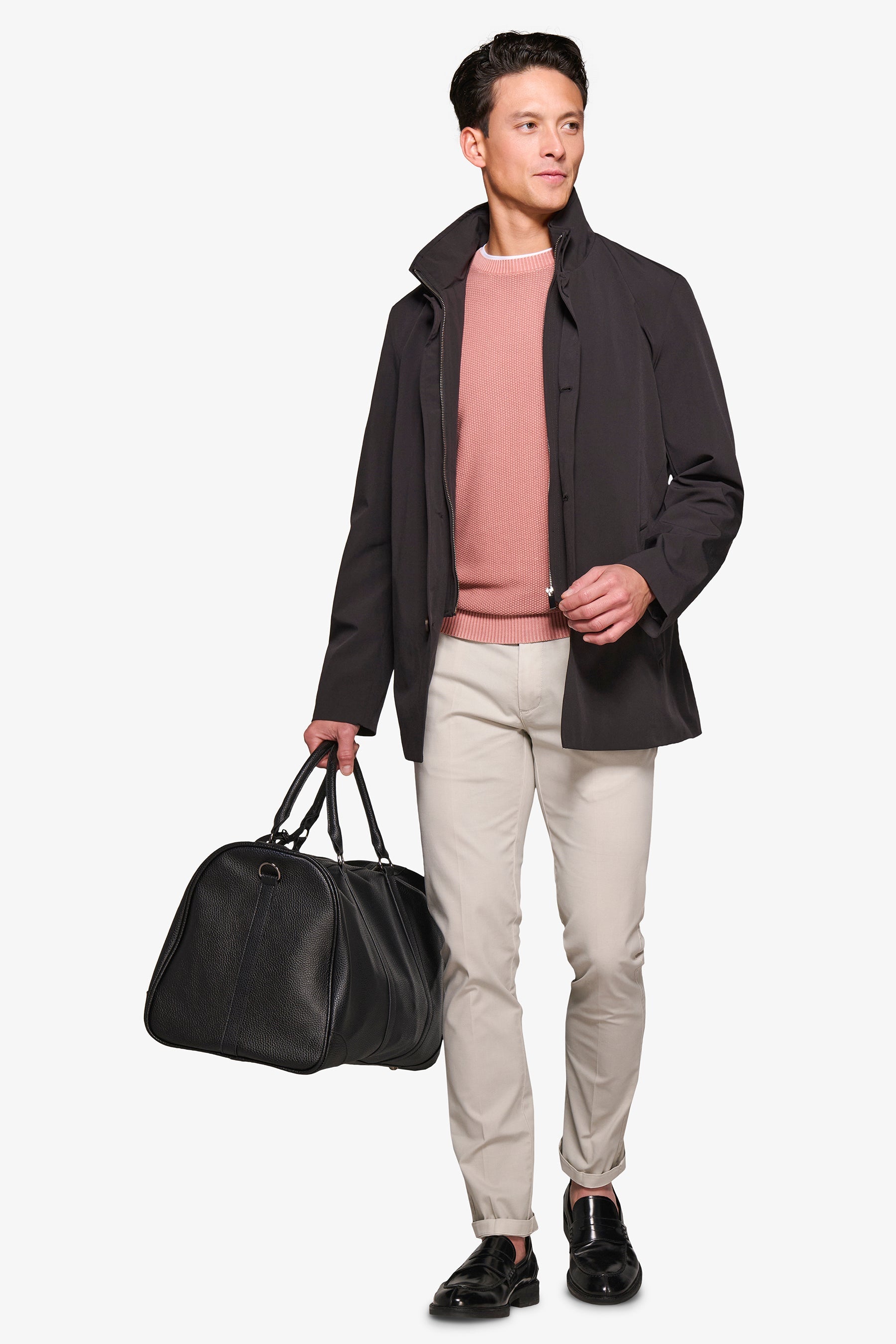 Trench con pettorina nero-Dan John