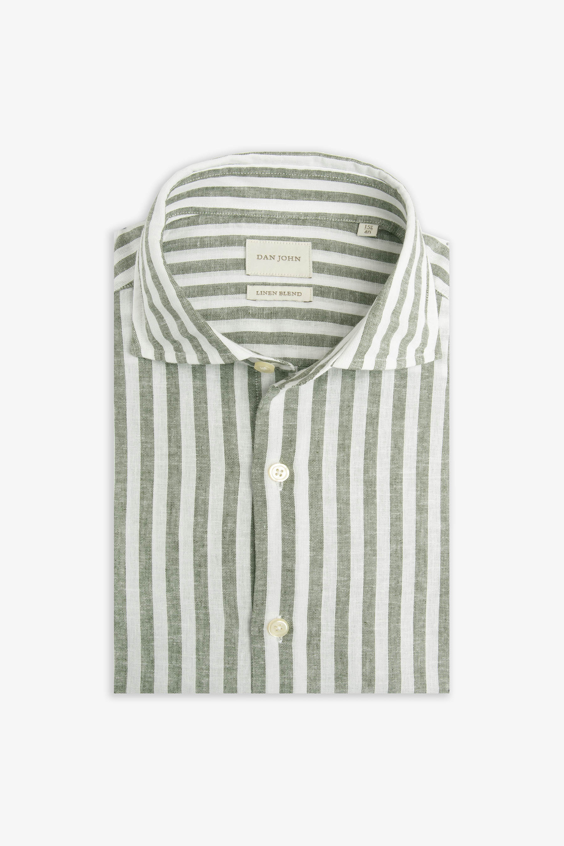 Camisa verde de rayas uniformes slim