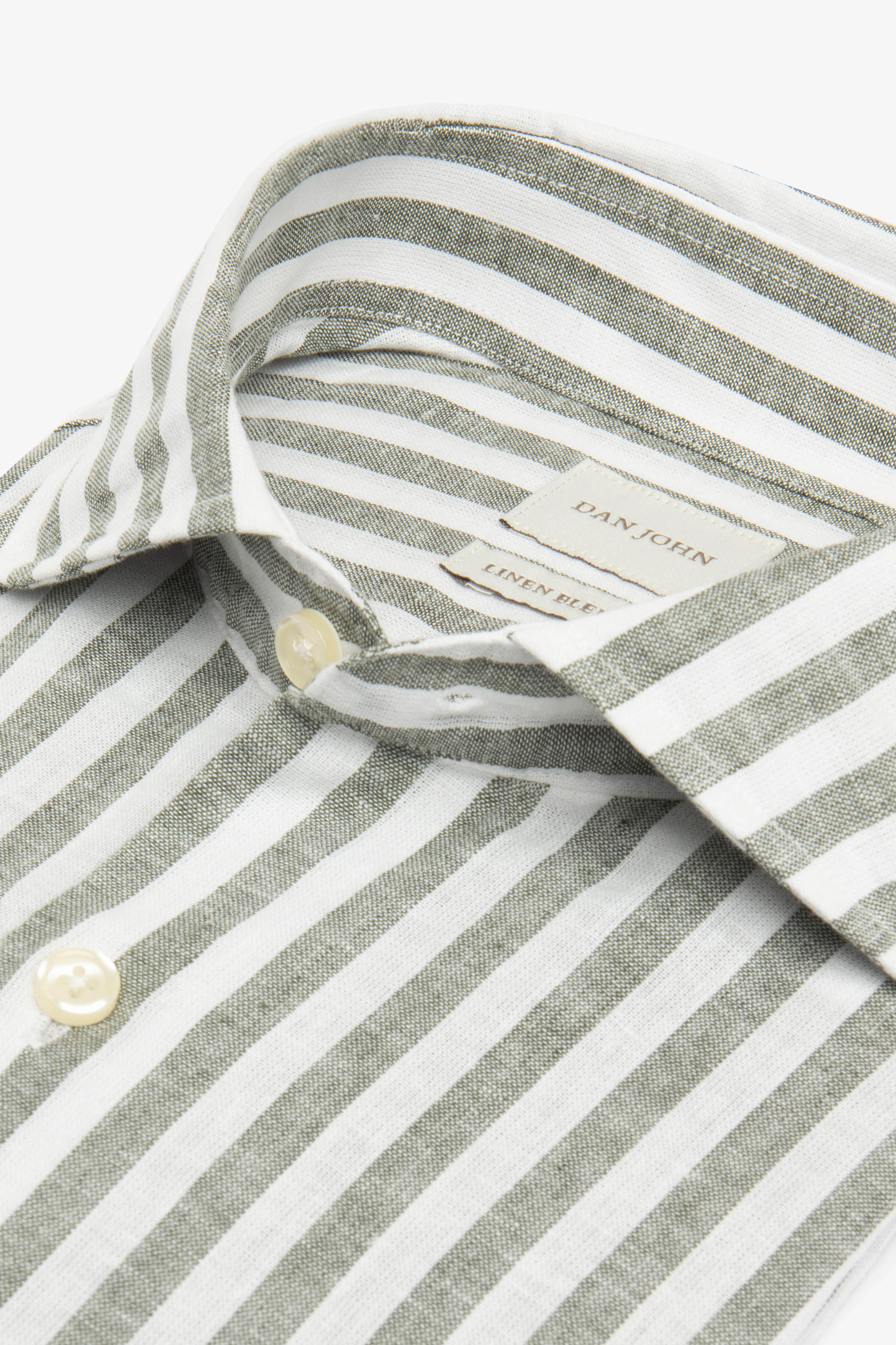 Camisa verde de rayas uniformes slim