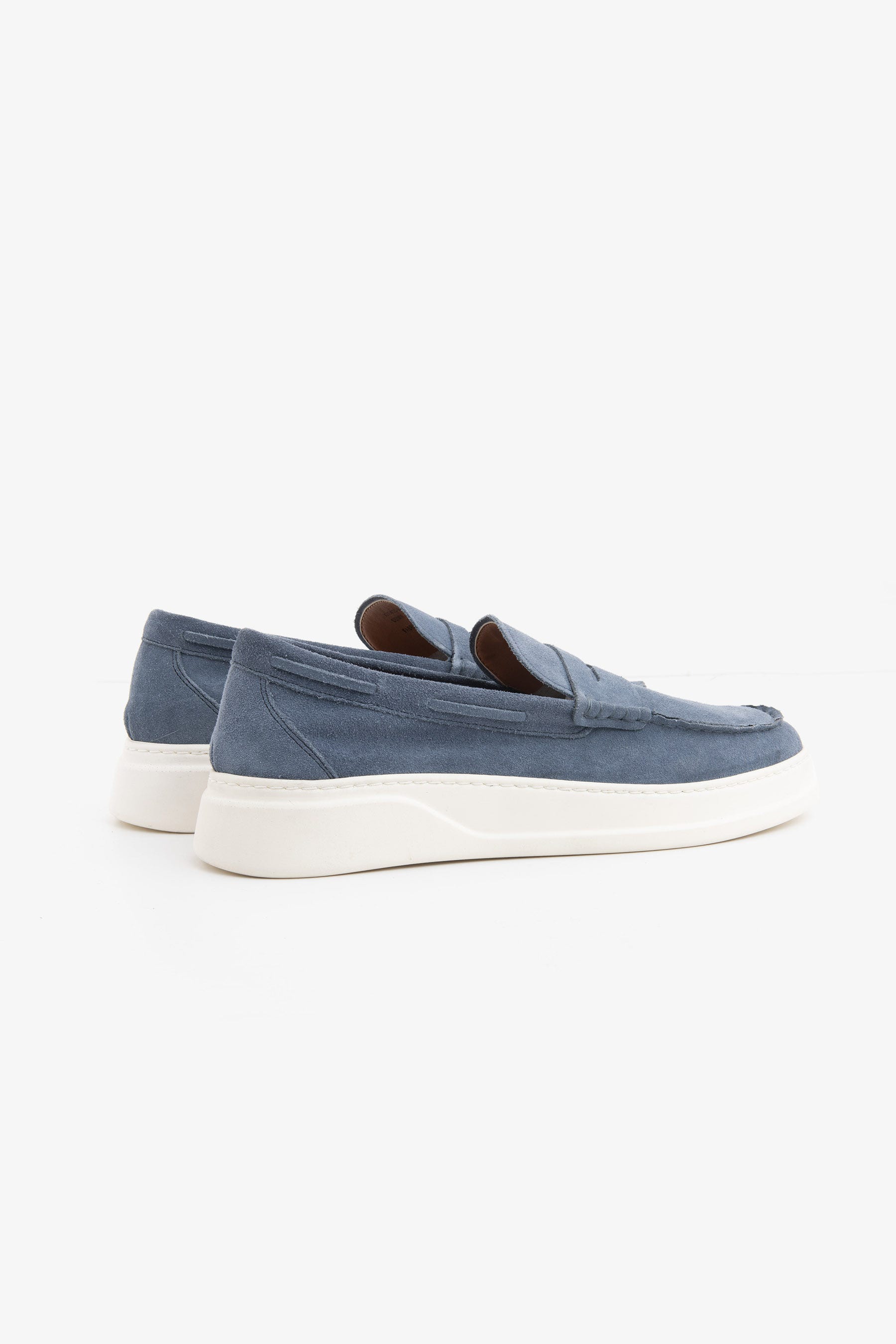 Denim suede loafers