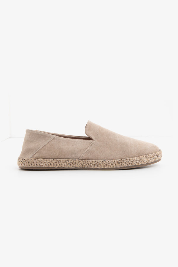 Beige suede loafers