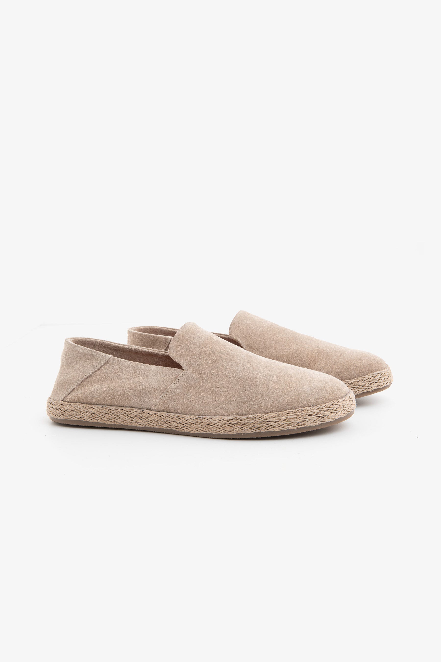 Beige suede loafers