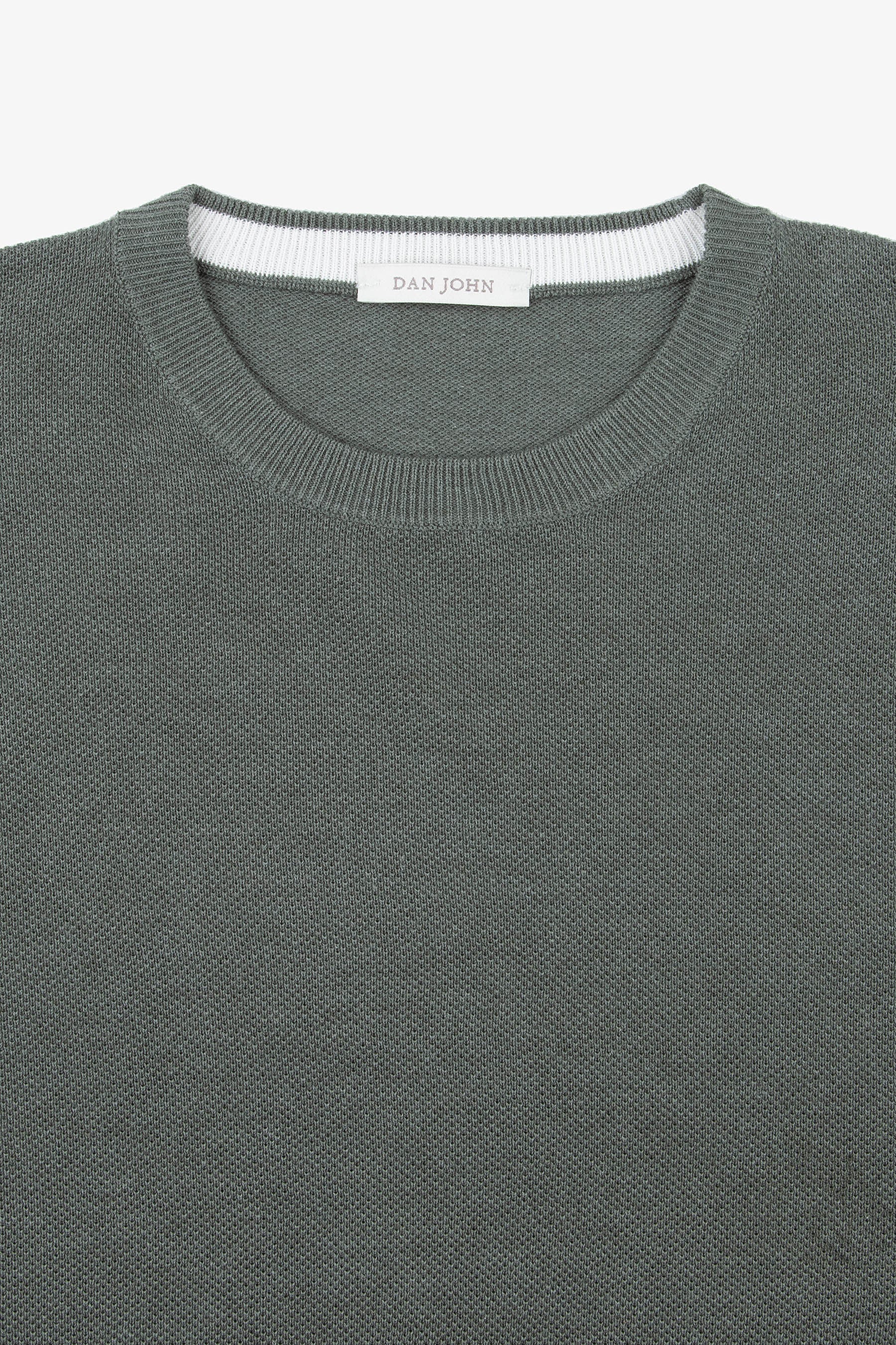 Maglia girocollo armaturata melange verde