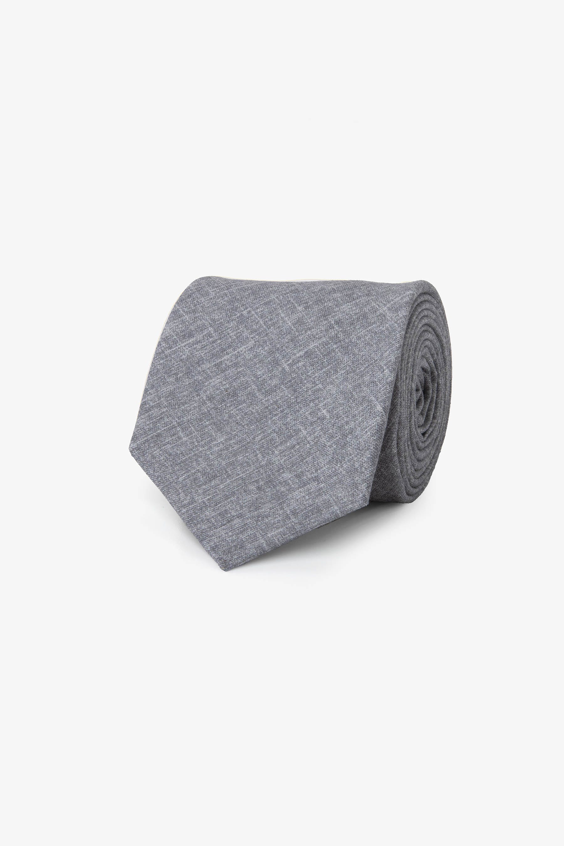 Cravatta misto lino grigio-Dan John