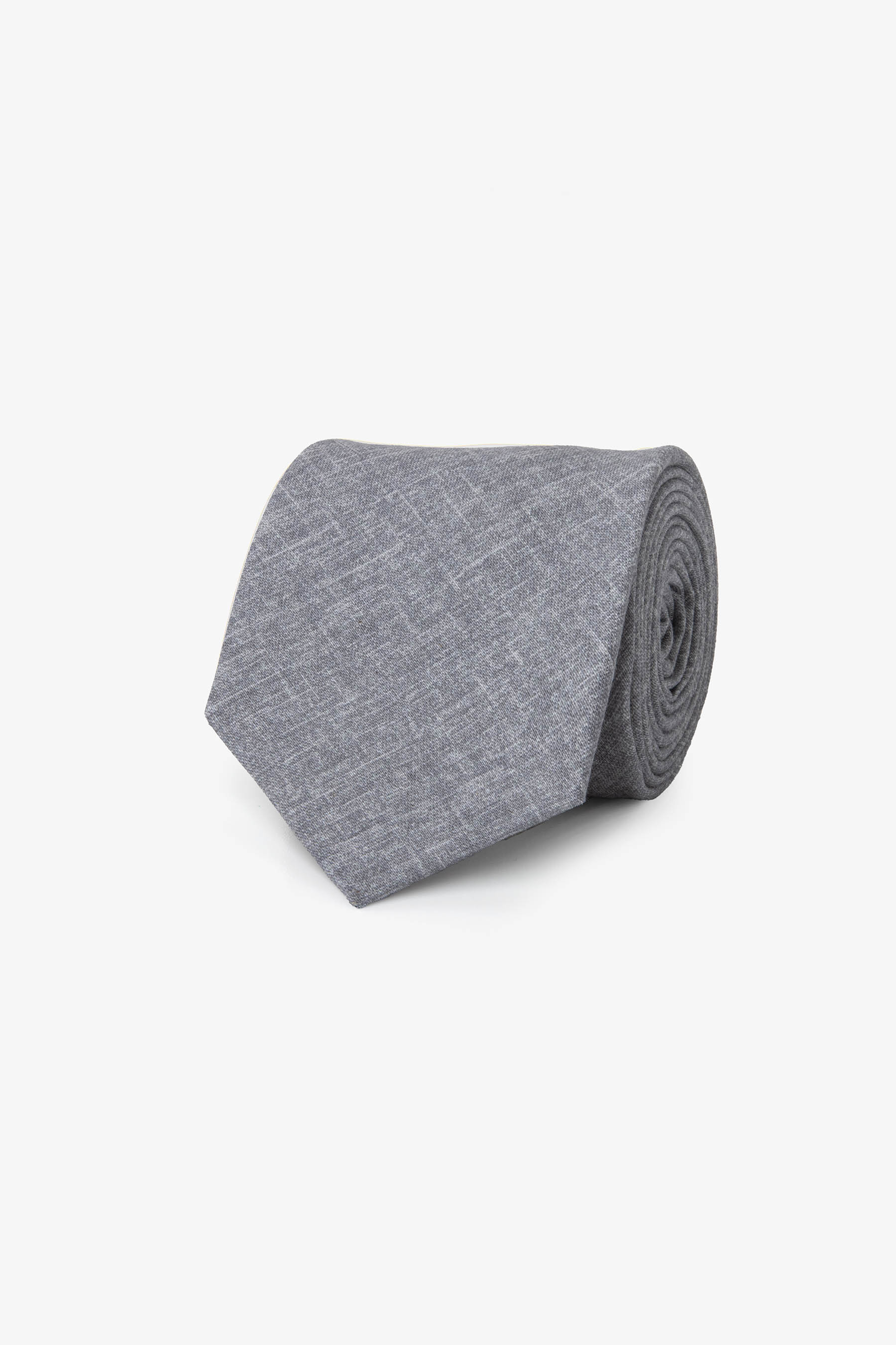 Corbata de mezcla de lino gris