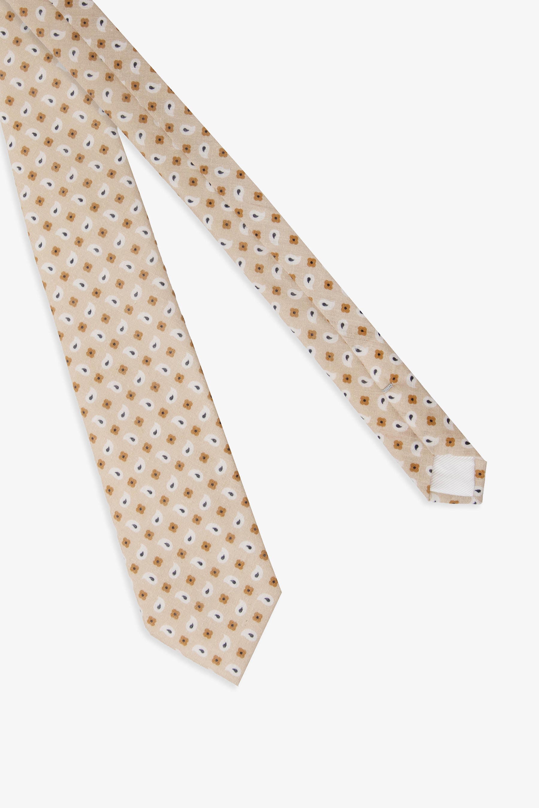 Krawatte aus Baumwolle in Kaschmir-Optik in Tabak