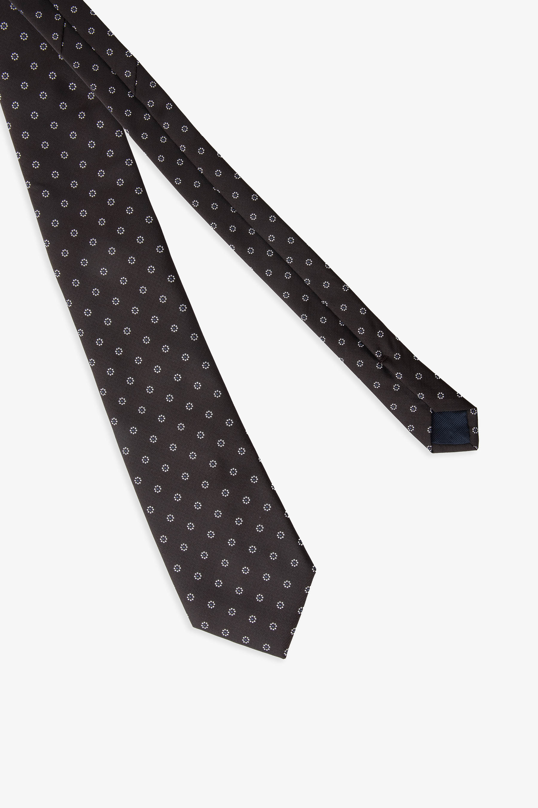 Corbata con diseño de círculos marrón oscuro