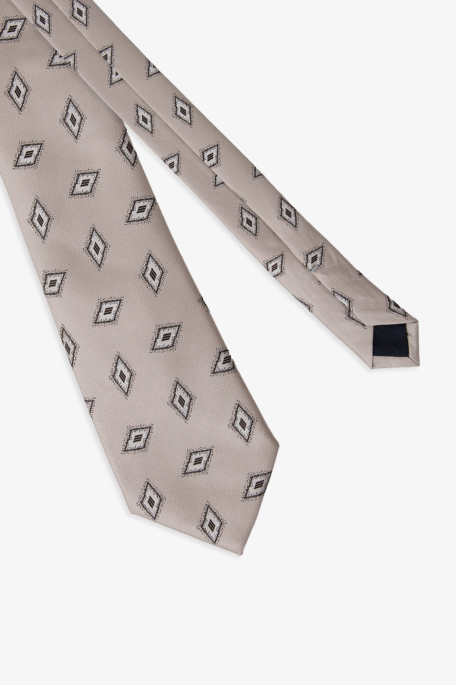 Cravate gris souris motif losanges