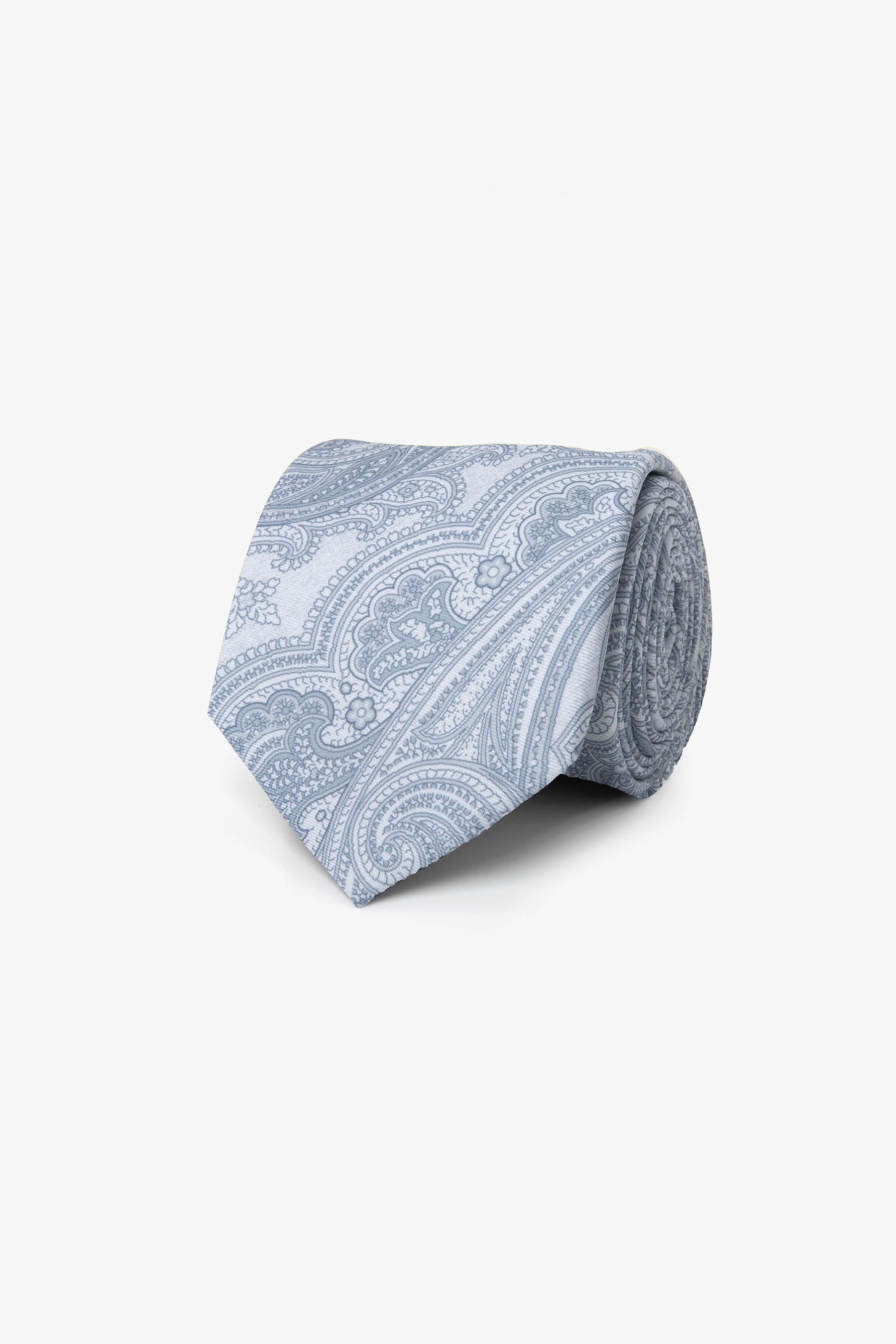 Corbata con macrofantasía de cachemira azul celeste