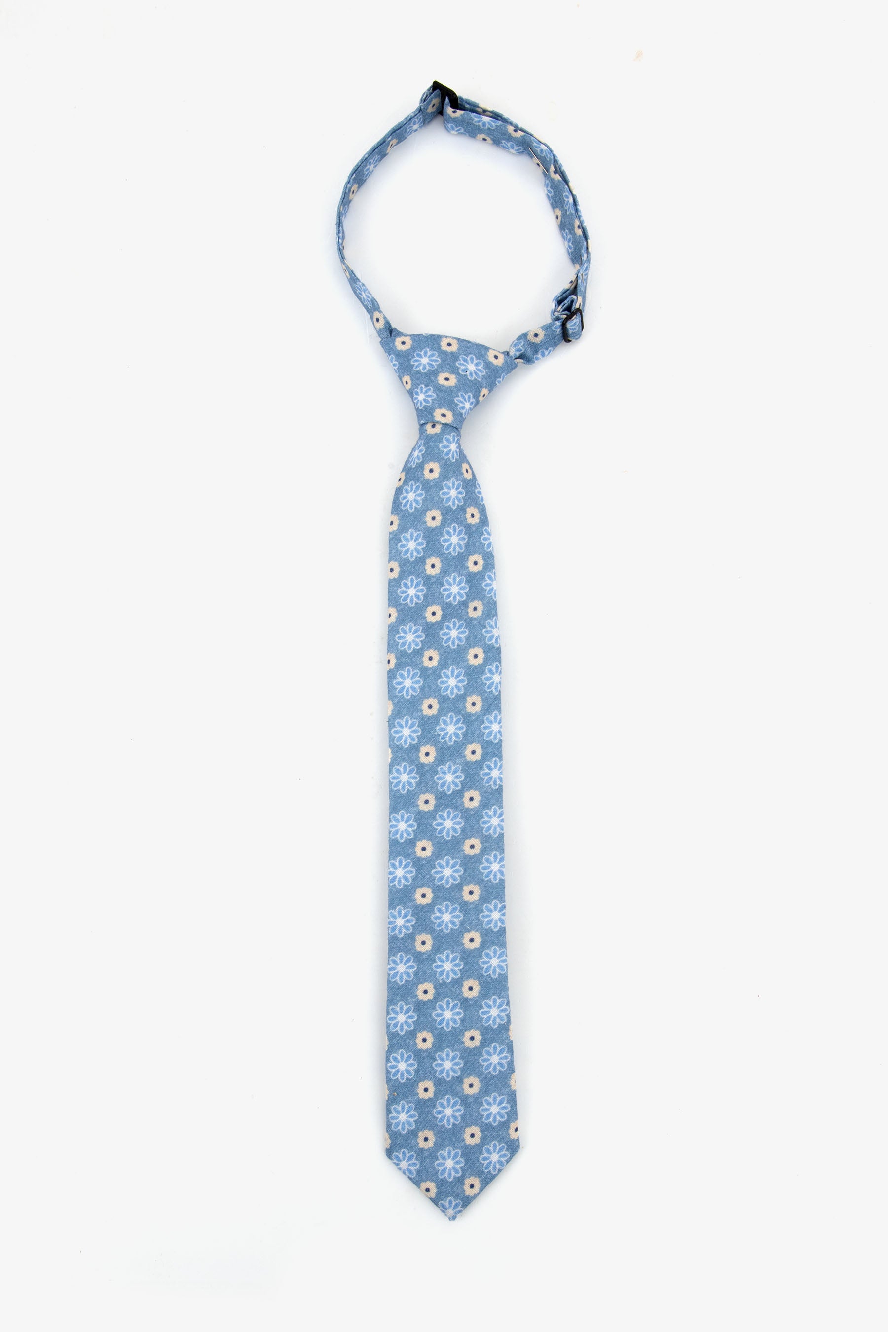 KIDS Light blue floral tie