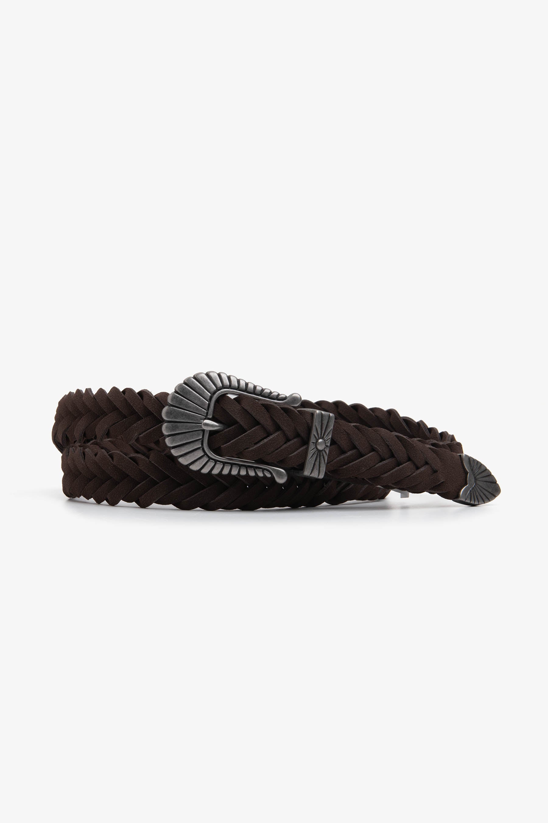 CINTURA TRECCIA SUEDE MORO-Dan John