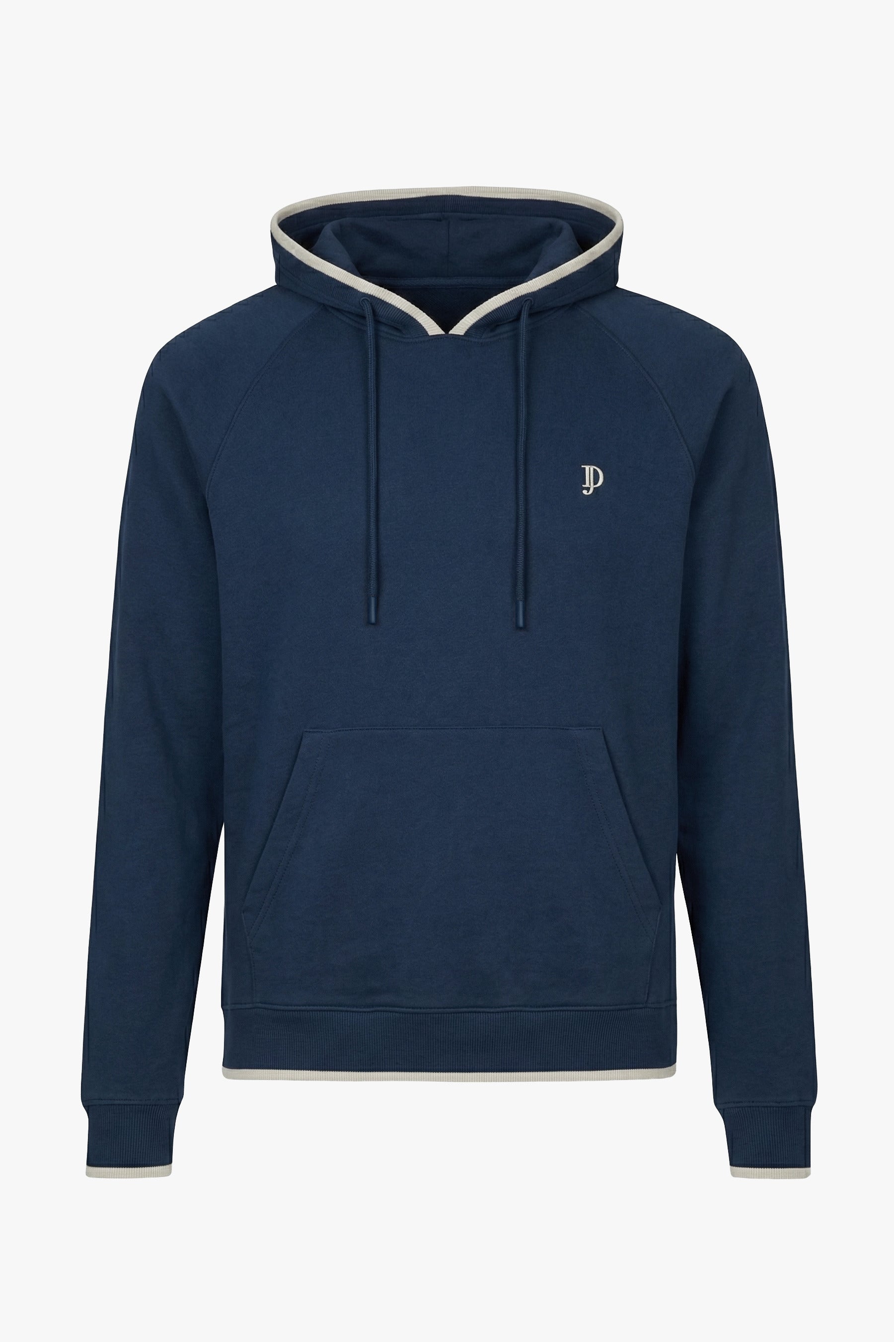 Sweat-shirt fermé bleu à capuche