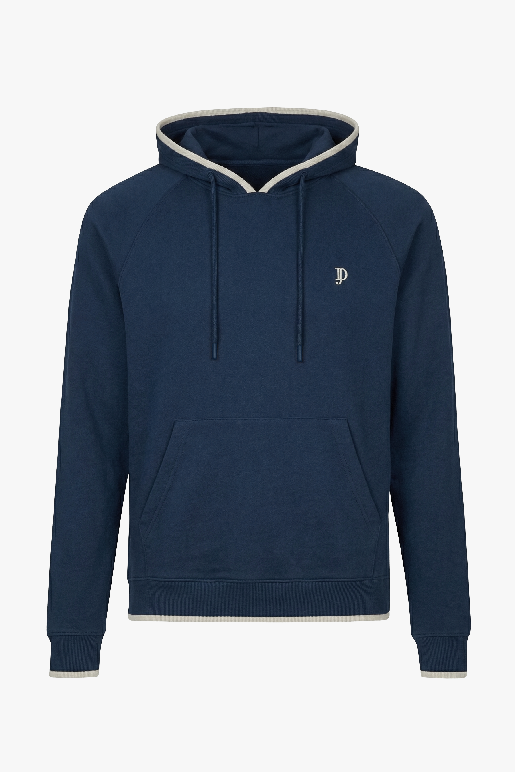 Sweat-shirt fermé bleu à capuche