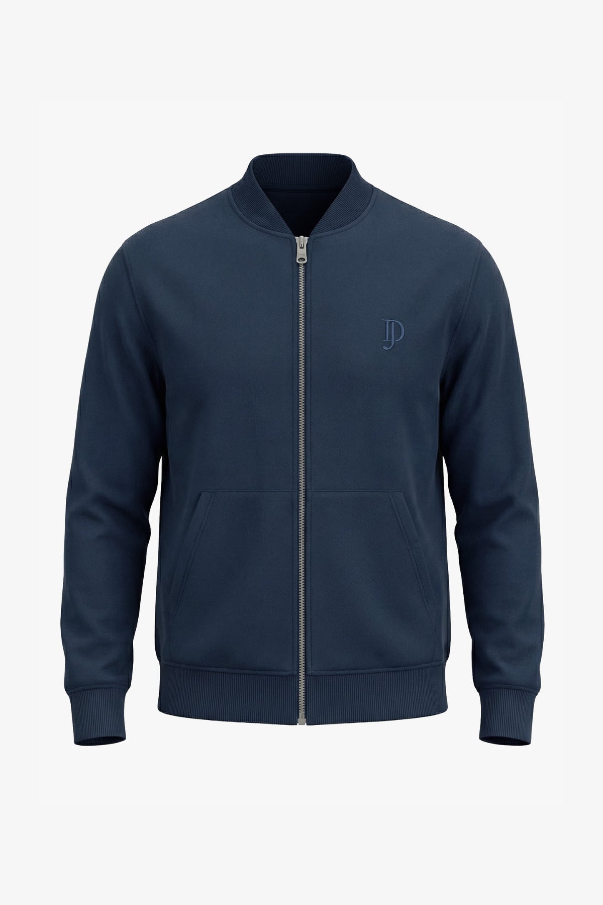 Bomber in felpa full zip blu