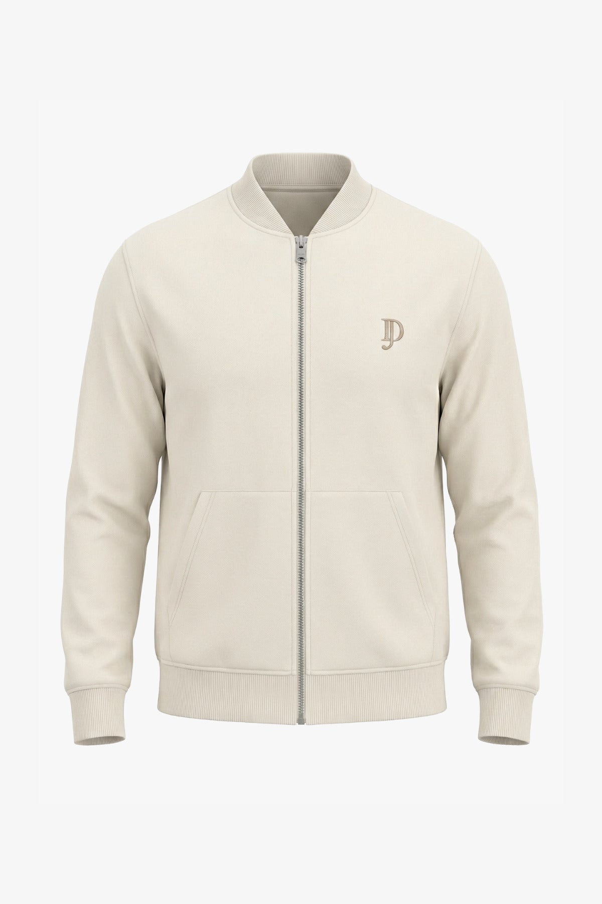 Bomber in felpa full zip bianco