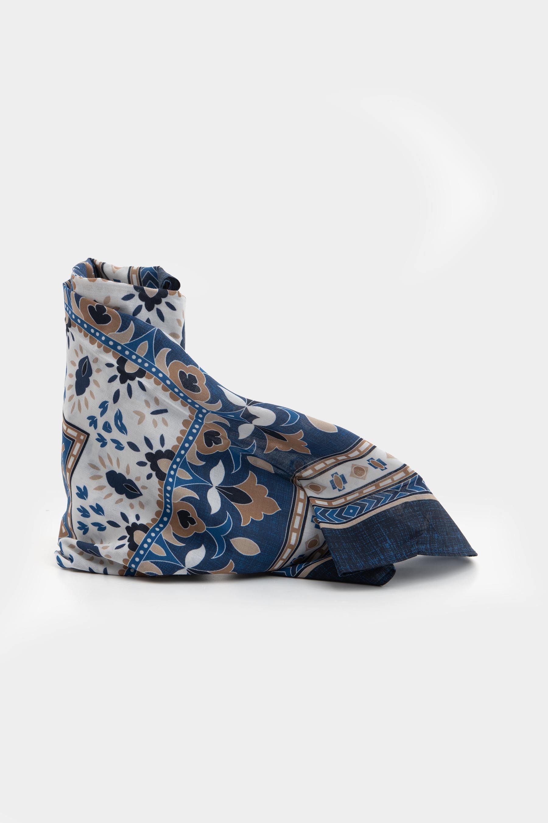 Bandana con diseño geométrico azul