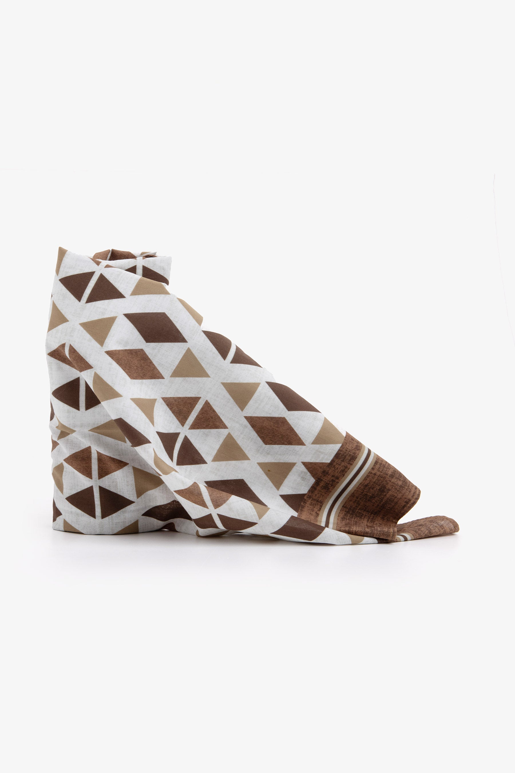 Bandana disegno geometrico tabacco