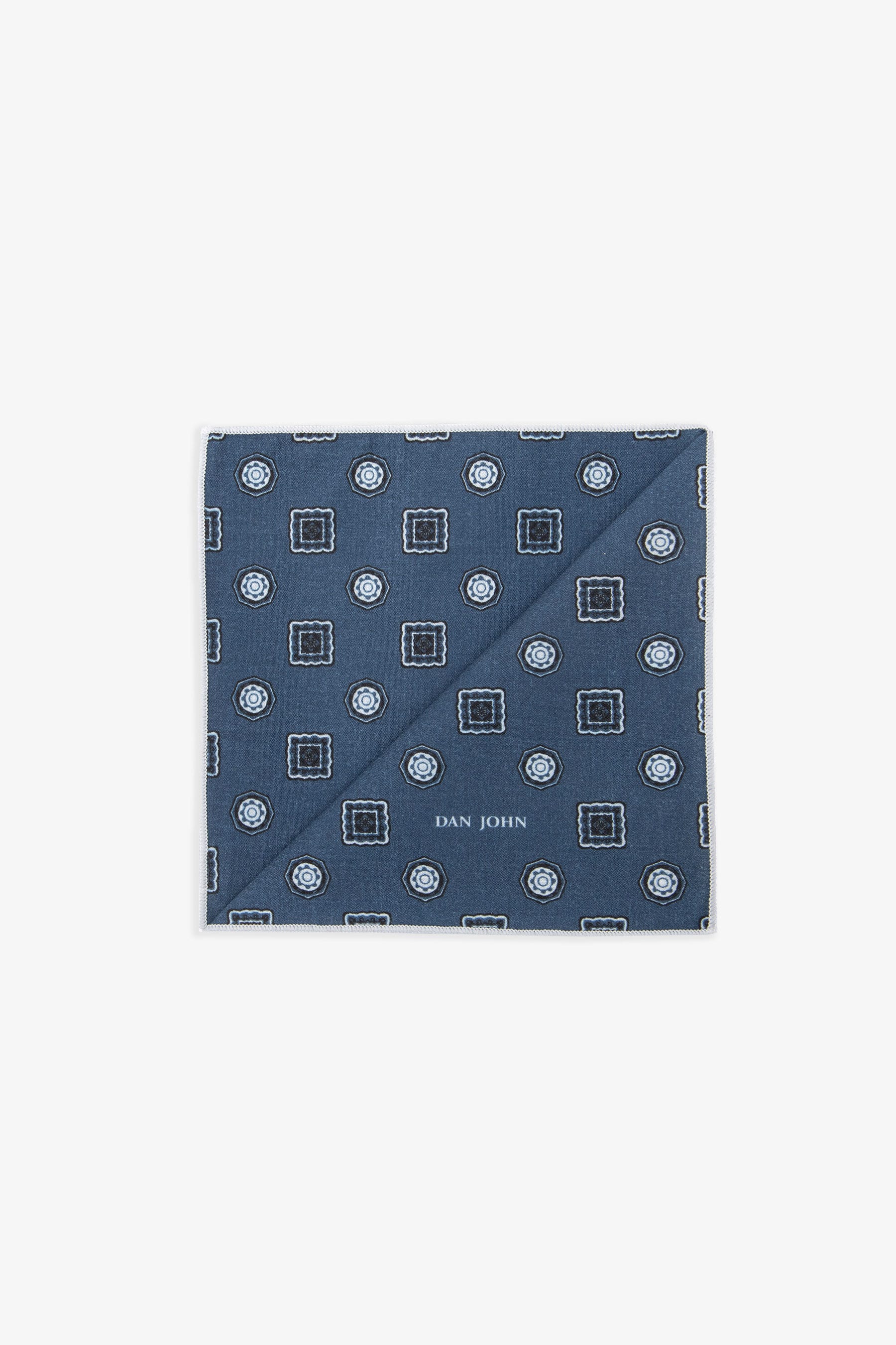 Pochette fantasia geometrica blu-Dan John