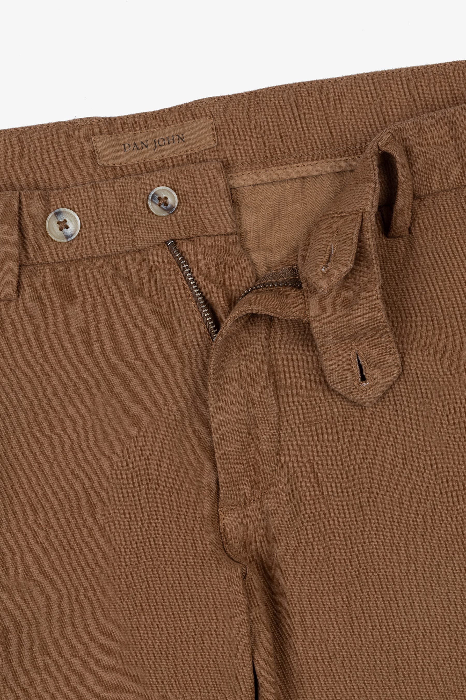 Pantaloni misto lino fiammato tabacco-Dan John