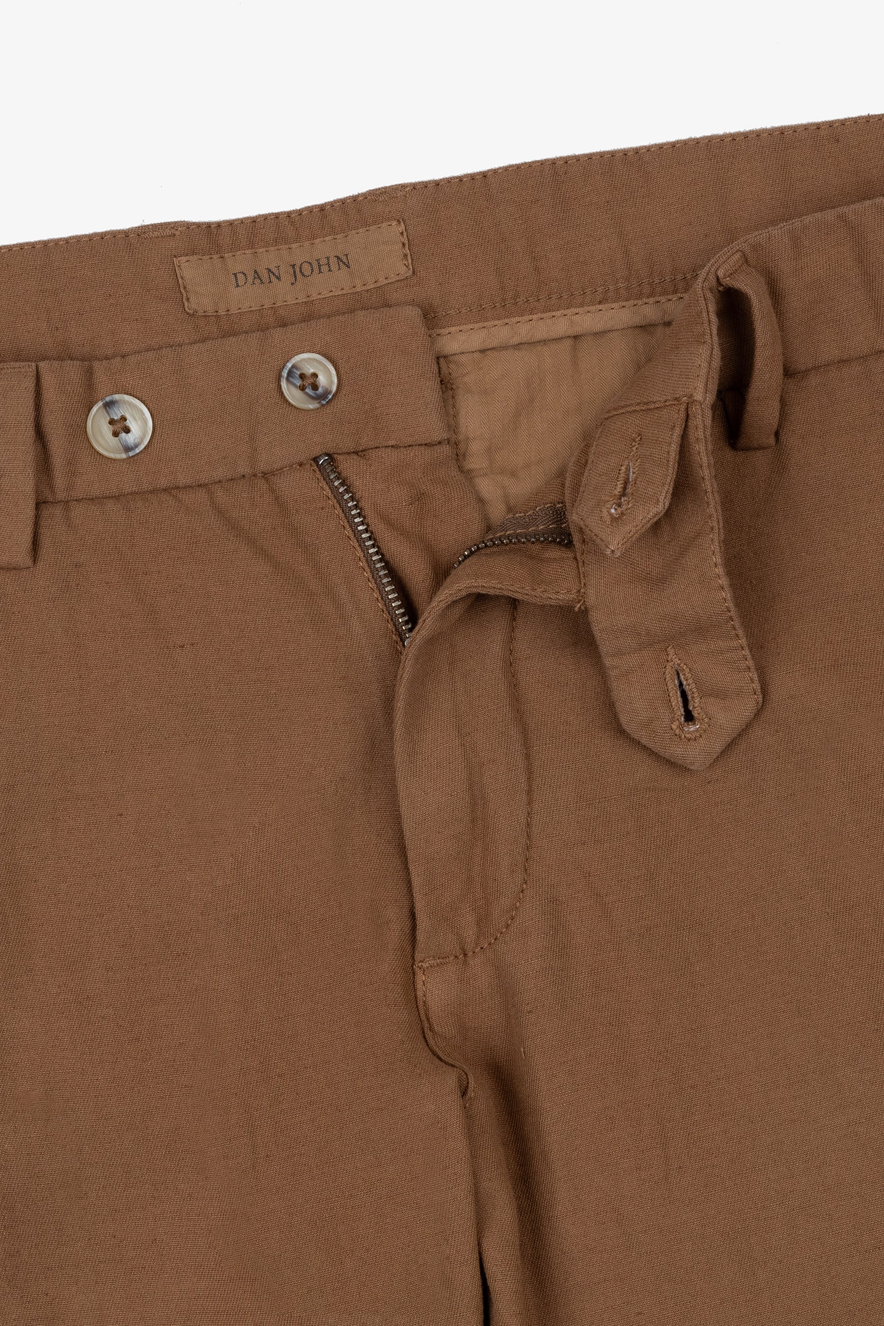 Pantaloni misto lino fiammato tabacco-Dan John