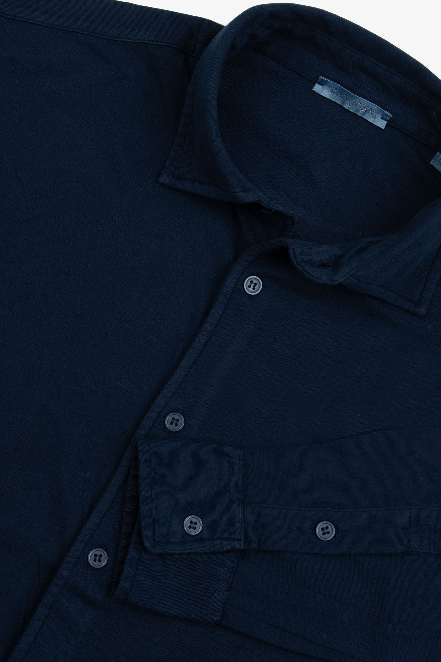Polo camicia jersey navy
