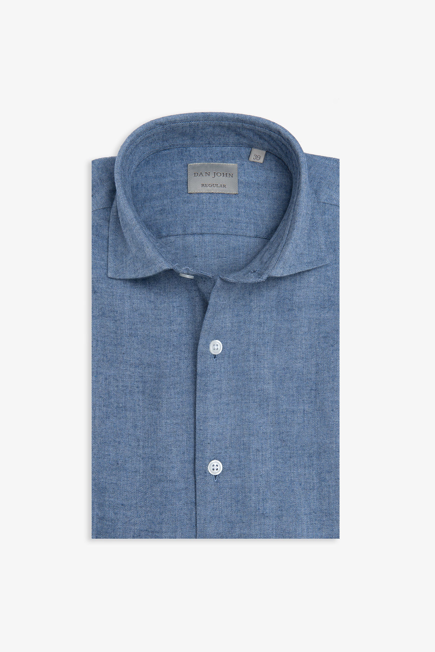 Camicia in flanella spigata celeste-Dan John