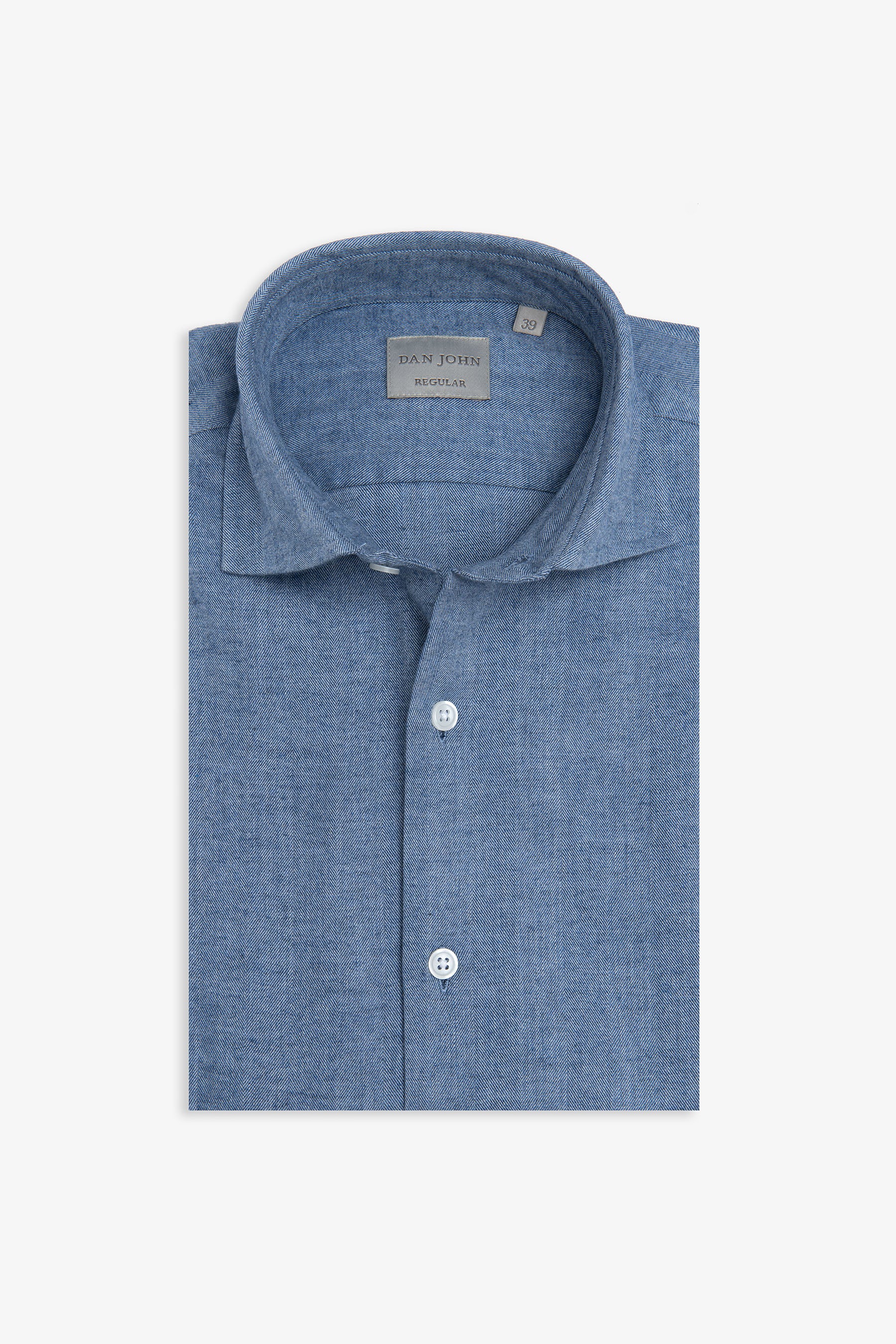 Camicia in flanella spigata celeste-Dan John