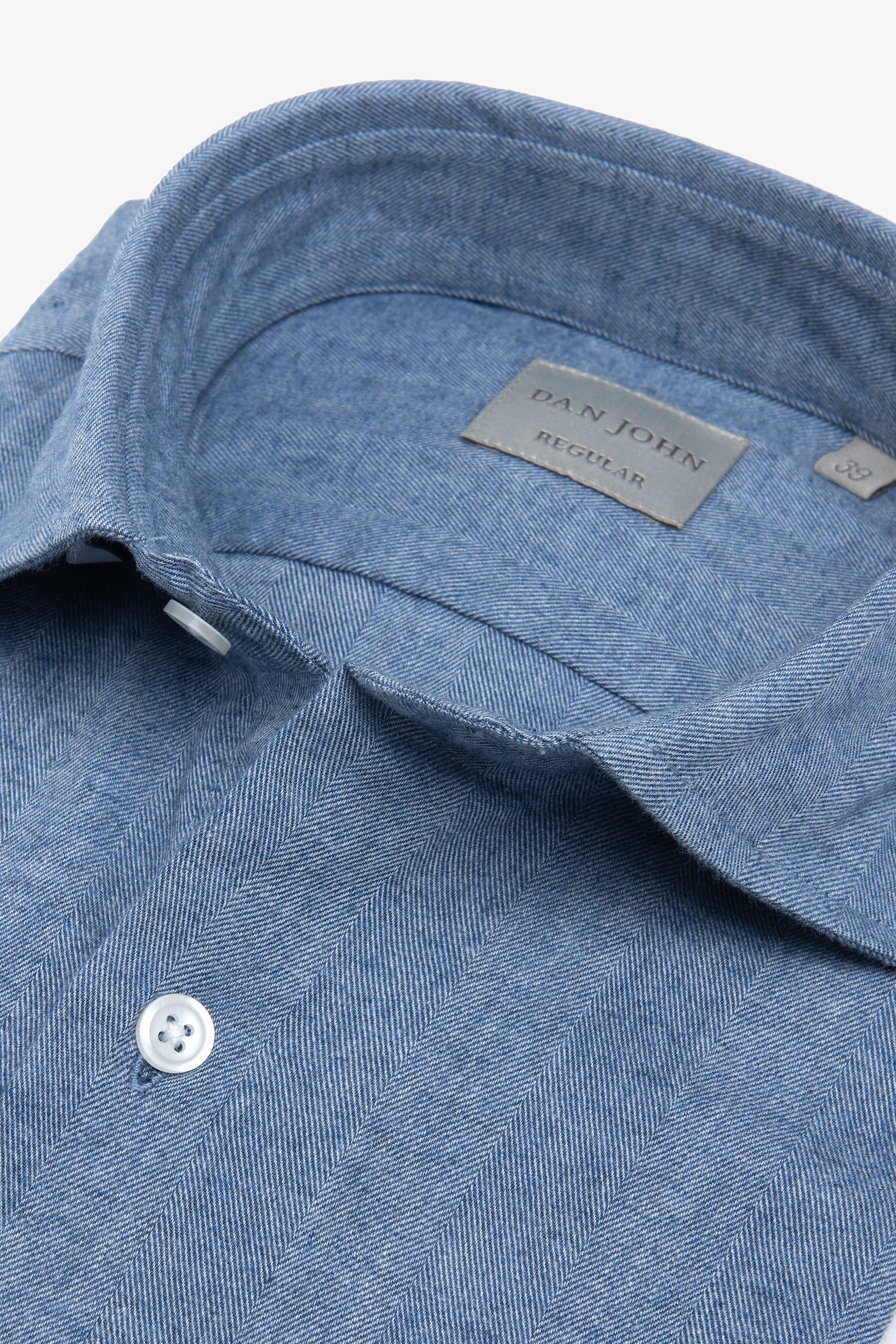 Camicia in flanella spigata celeste-Dan John
