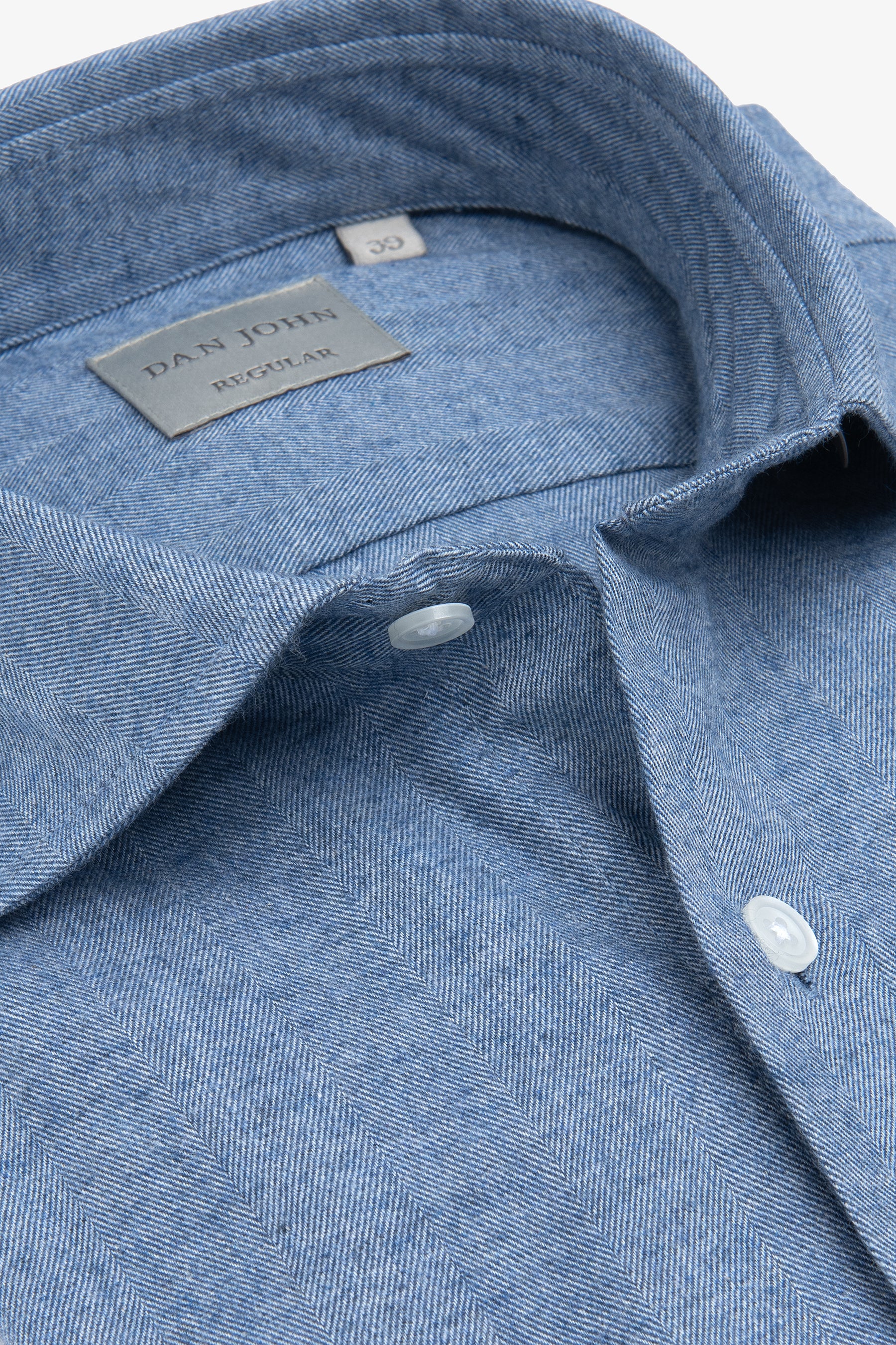Camicia in flanella spigata celeste-Dan John