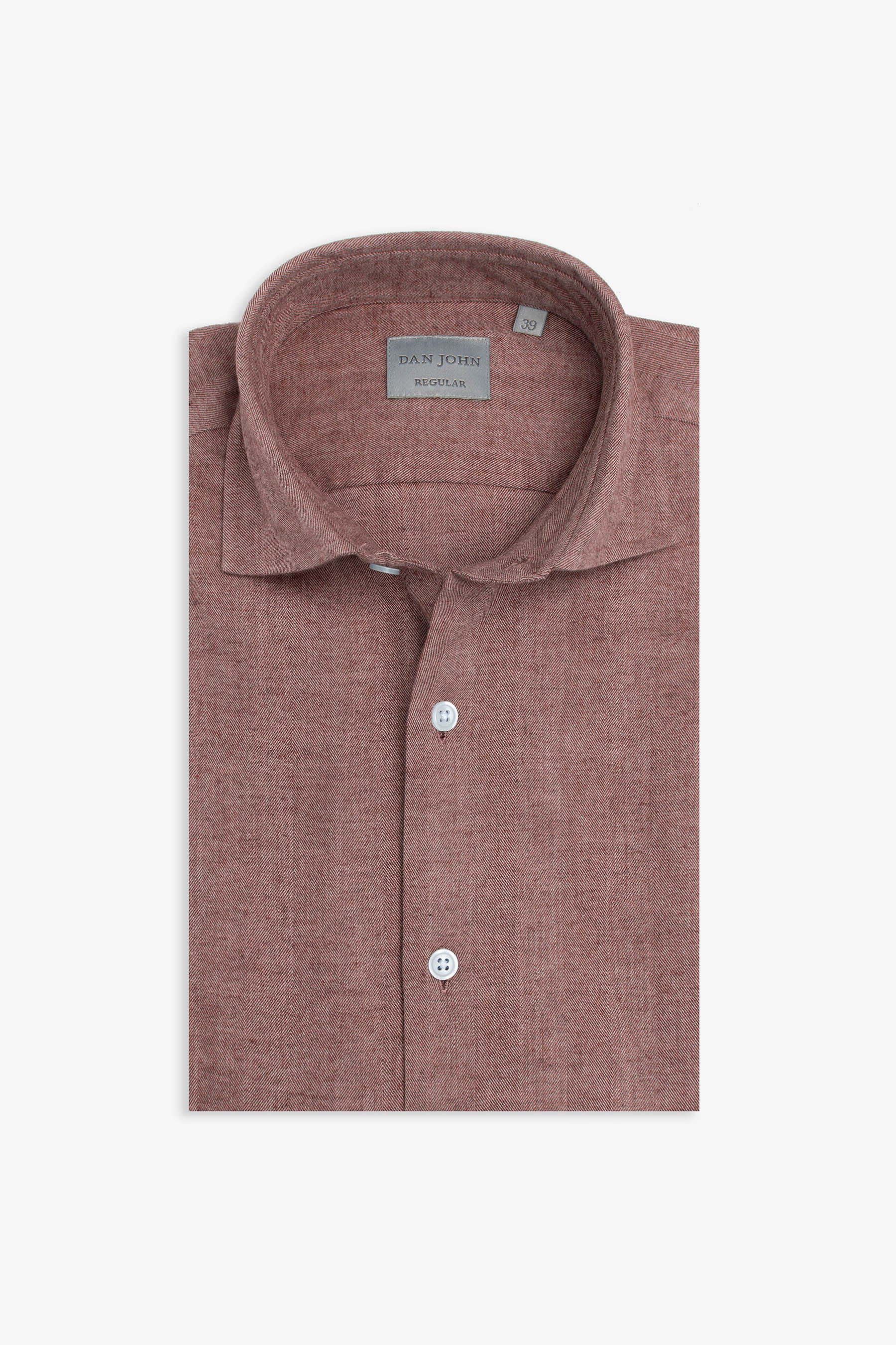 Camicia in flanella spigata coccio-Dan John